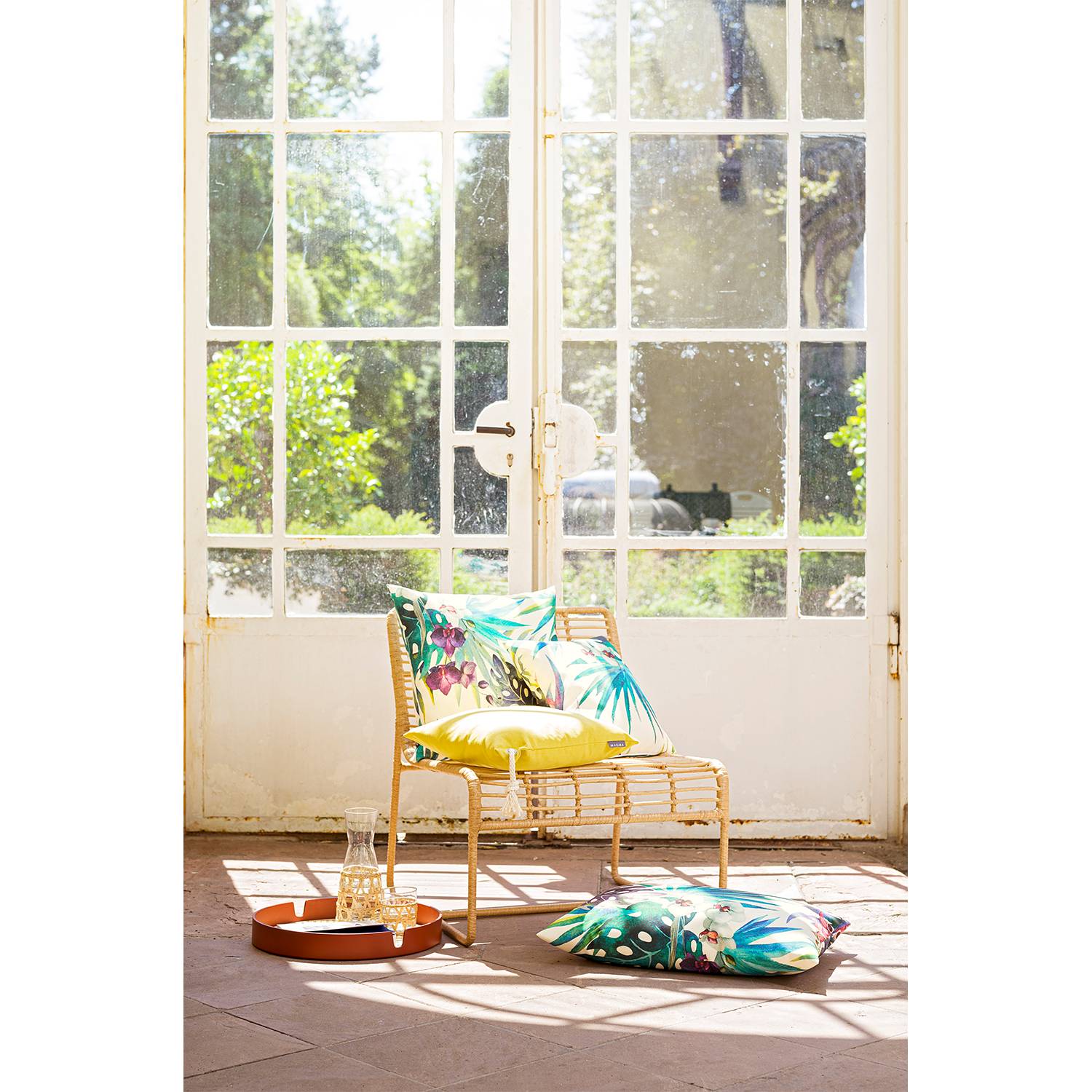 Cushion cover Capri Polyacrylic Beige 40 x 40 cm