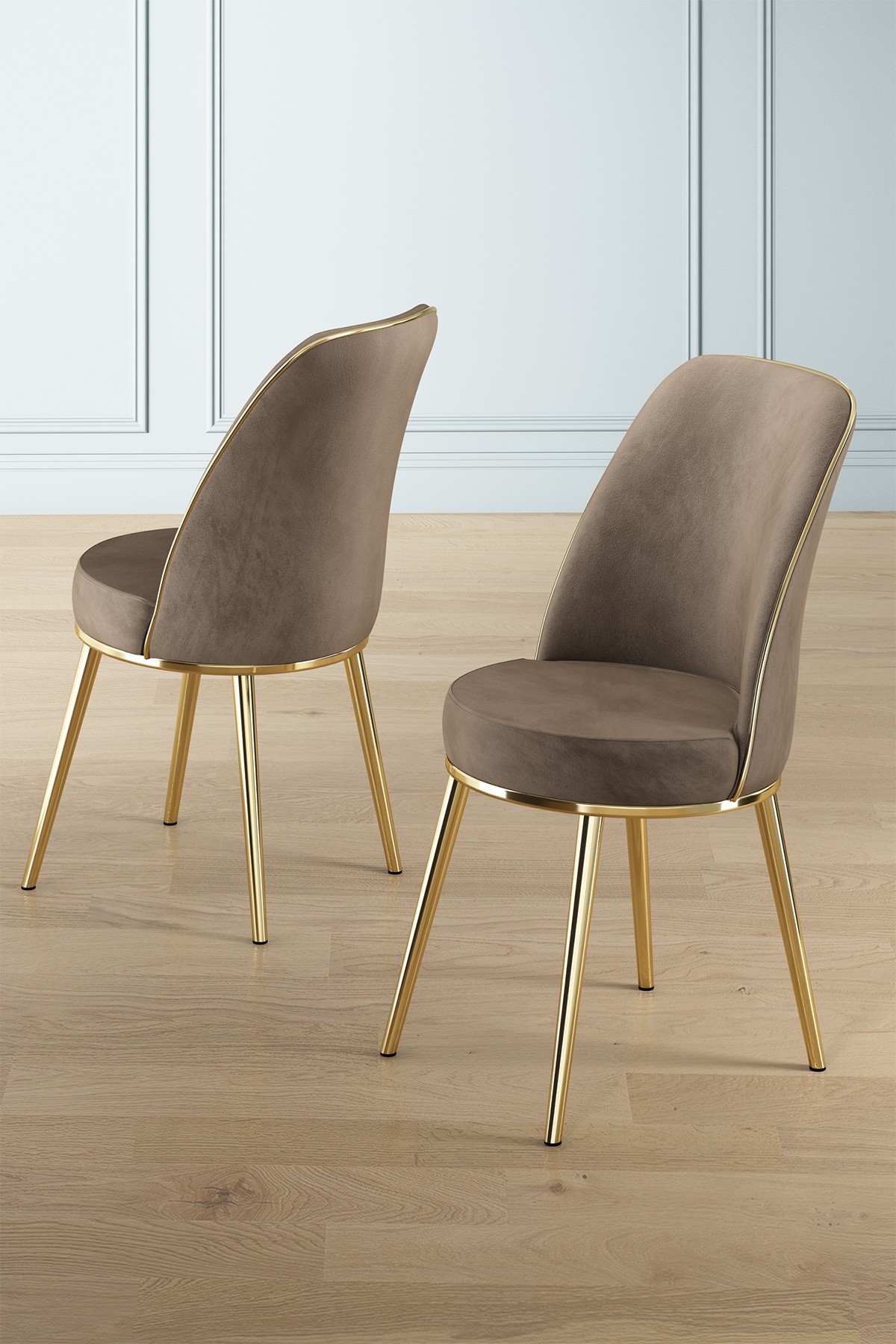 2x Pefa set di sedie Cappuccino e oro