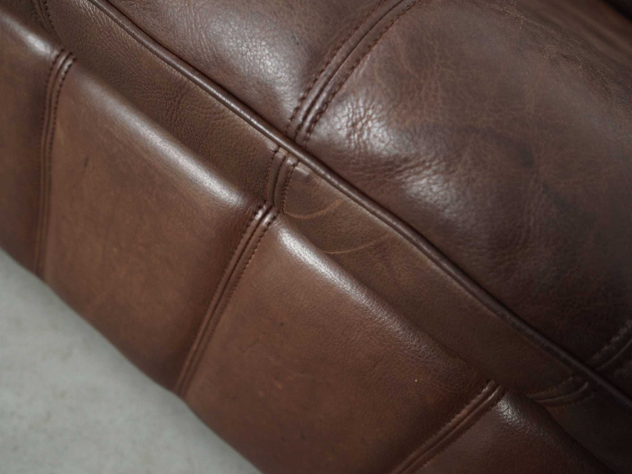 Sofa Leather Brown 1970s
