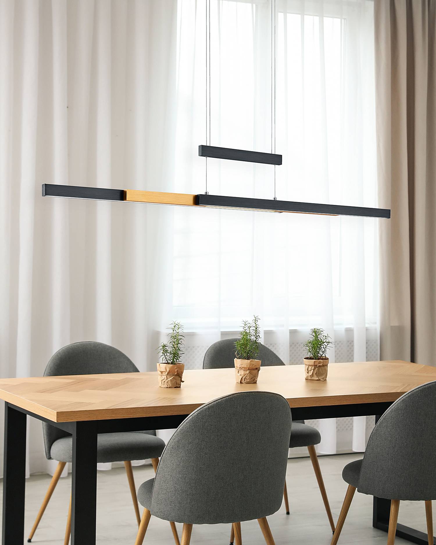 1-flammig LED-Pendelleuchte Trajan Eisen