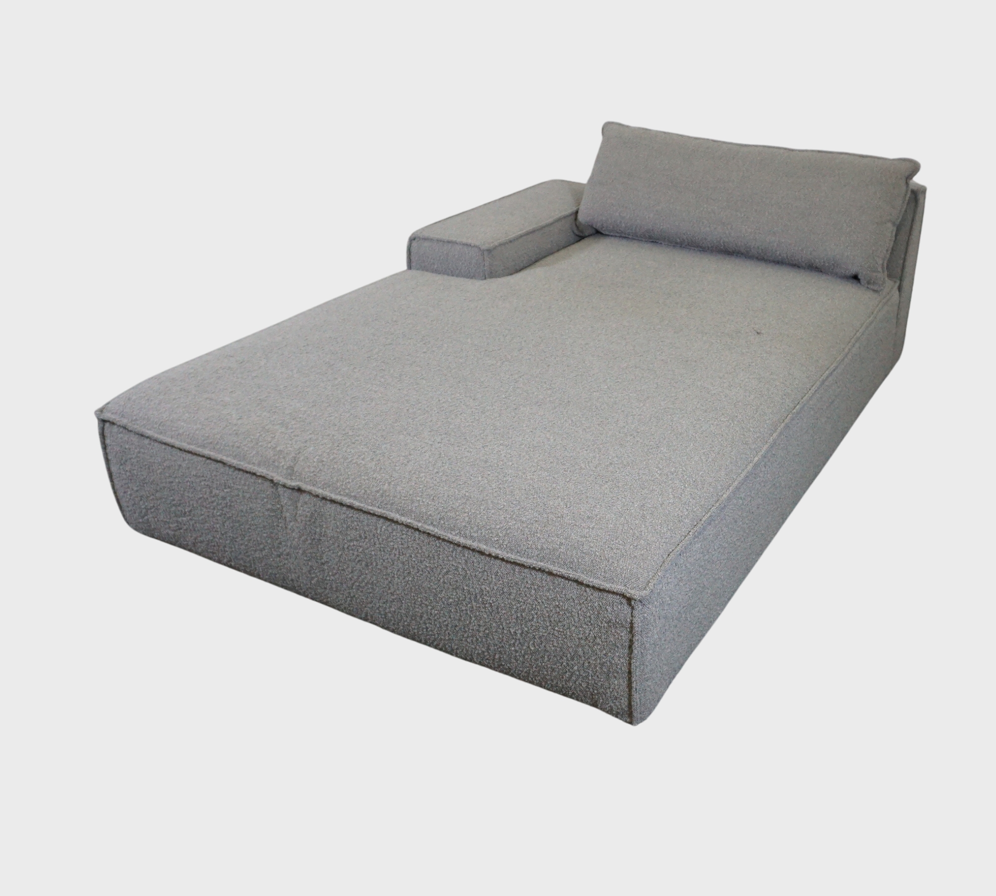 Daphne 1-seater chaise longue left Maya warm grey