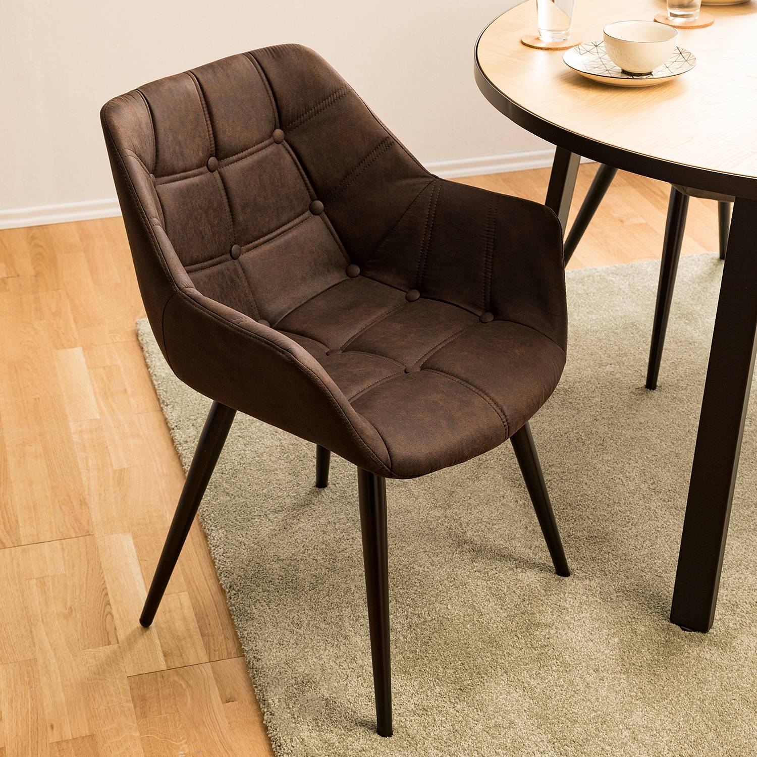 Armchair Lamppi II Microfiber Metal Espresso