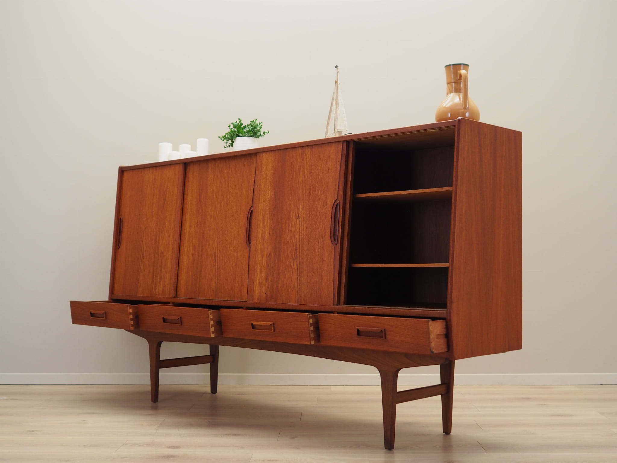 Highboard Wood Brown 1960s