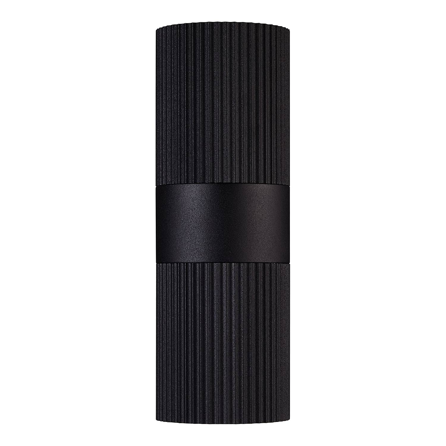 2-Flammig Wandleuchte Kyklop Ripple Aluminium Schwarz