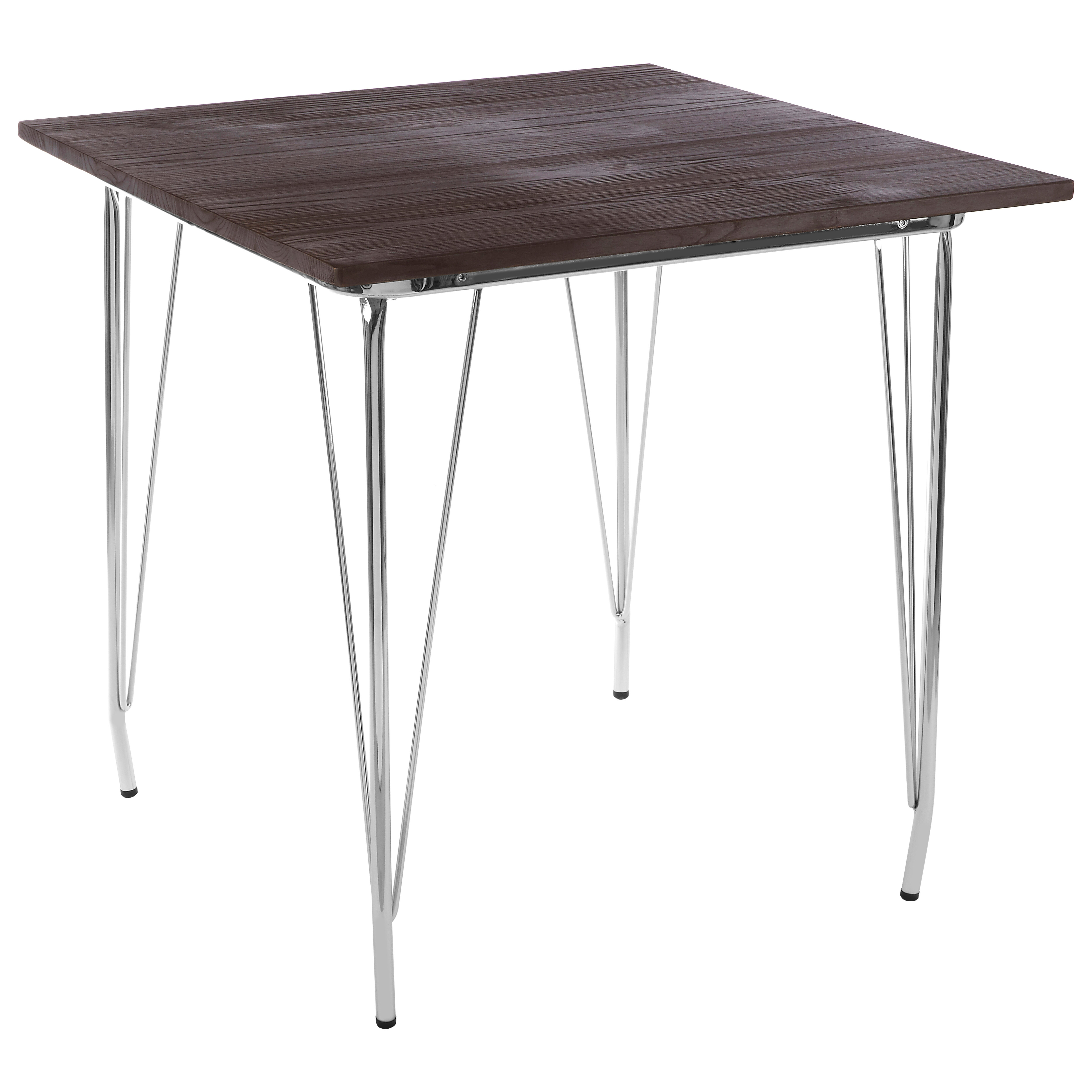 District Chrom Metall und Elm Holz Tisch

