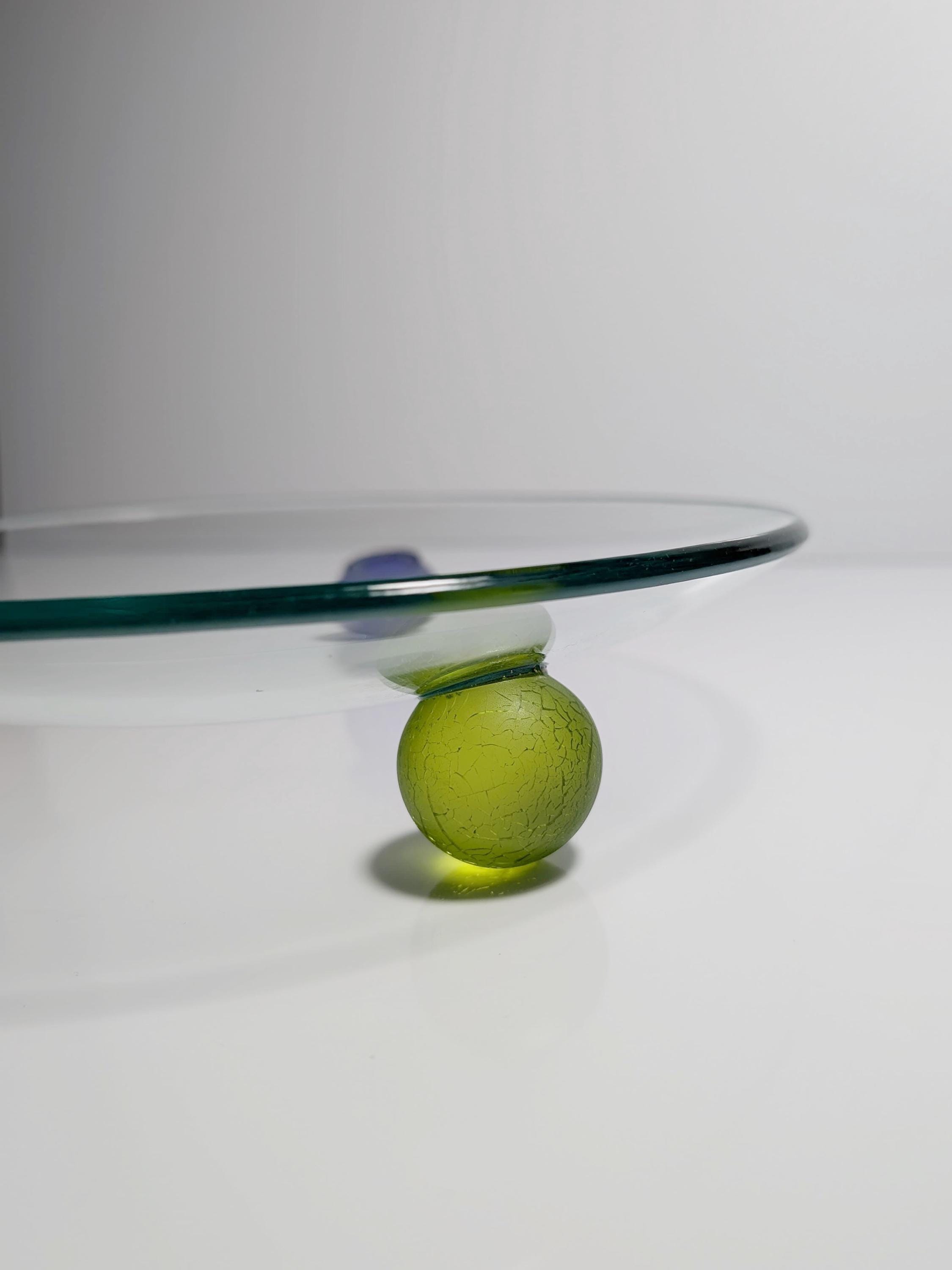 Vintage Postmoderne Schale Glas 1990er Jahre