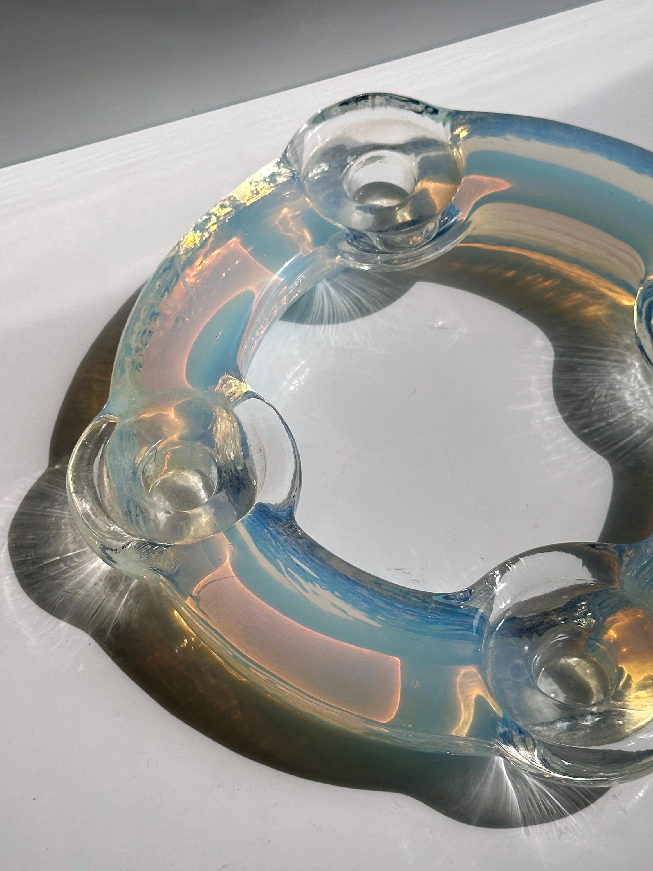 Vintage Kerzenständer Opalglas 1960er Jahre