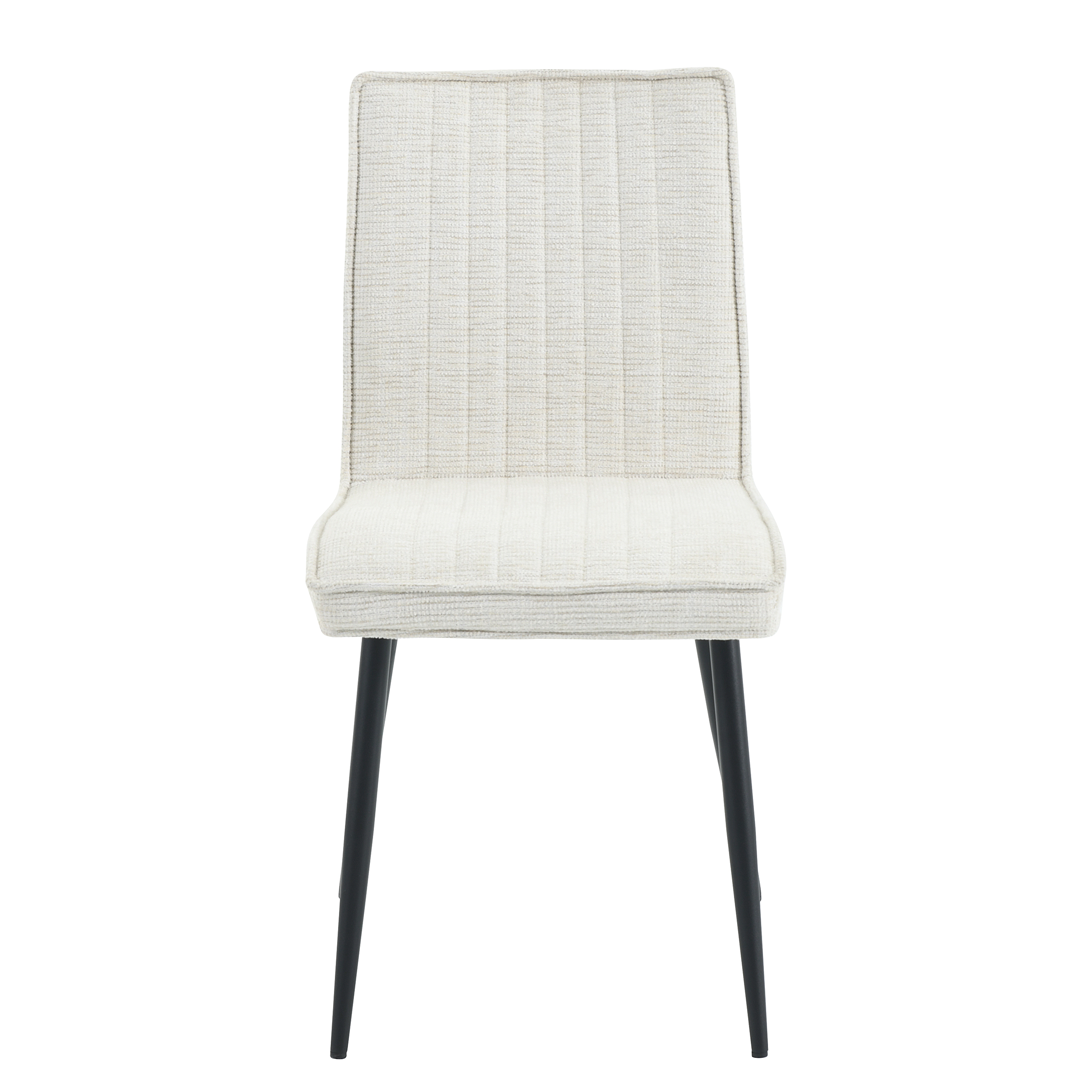 Upholstered chair CIRIANO set of 2 Chenille Iron Beige Black