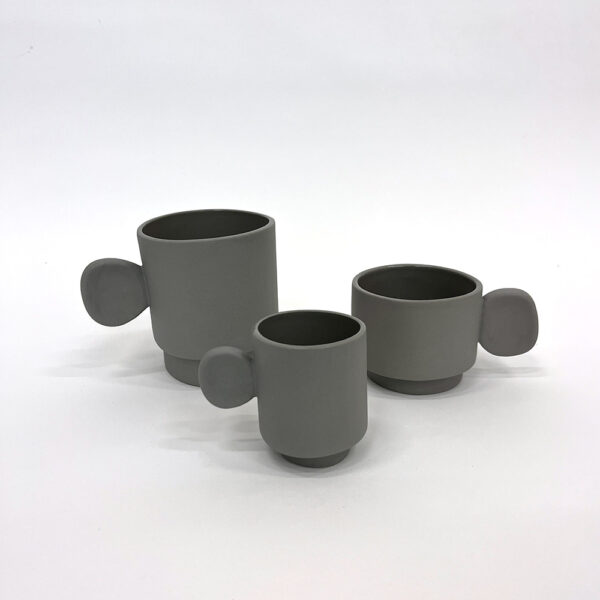 Dish set 5 persons Ceramic Light gray