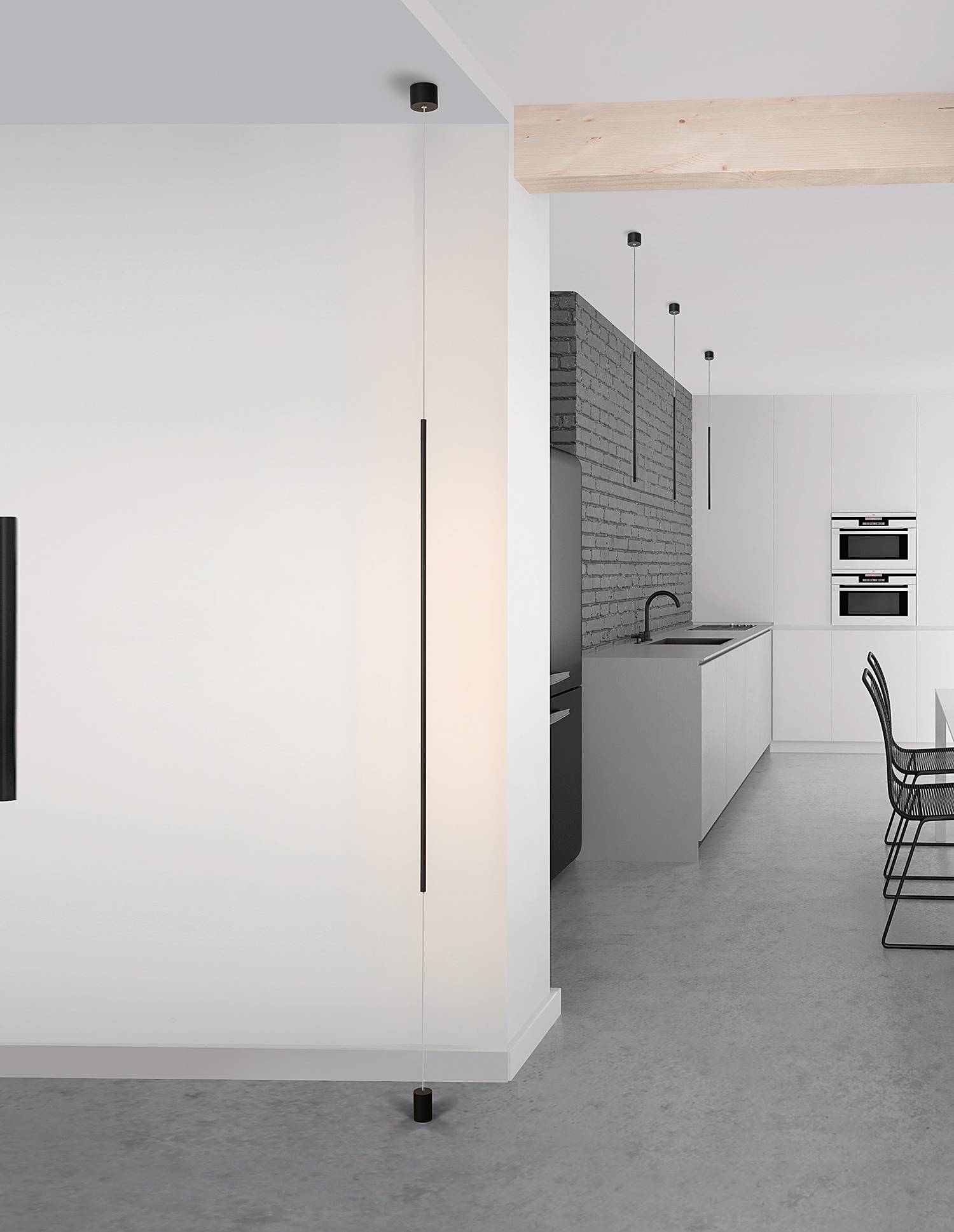 Ceiling Light Elettra 1-Light Aluminum Black