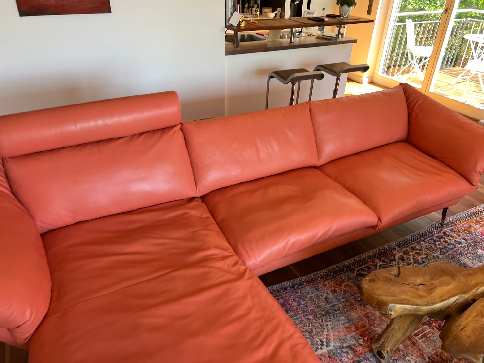 Corallao Ecksofa Leder Orange