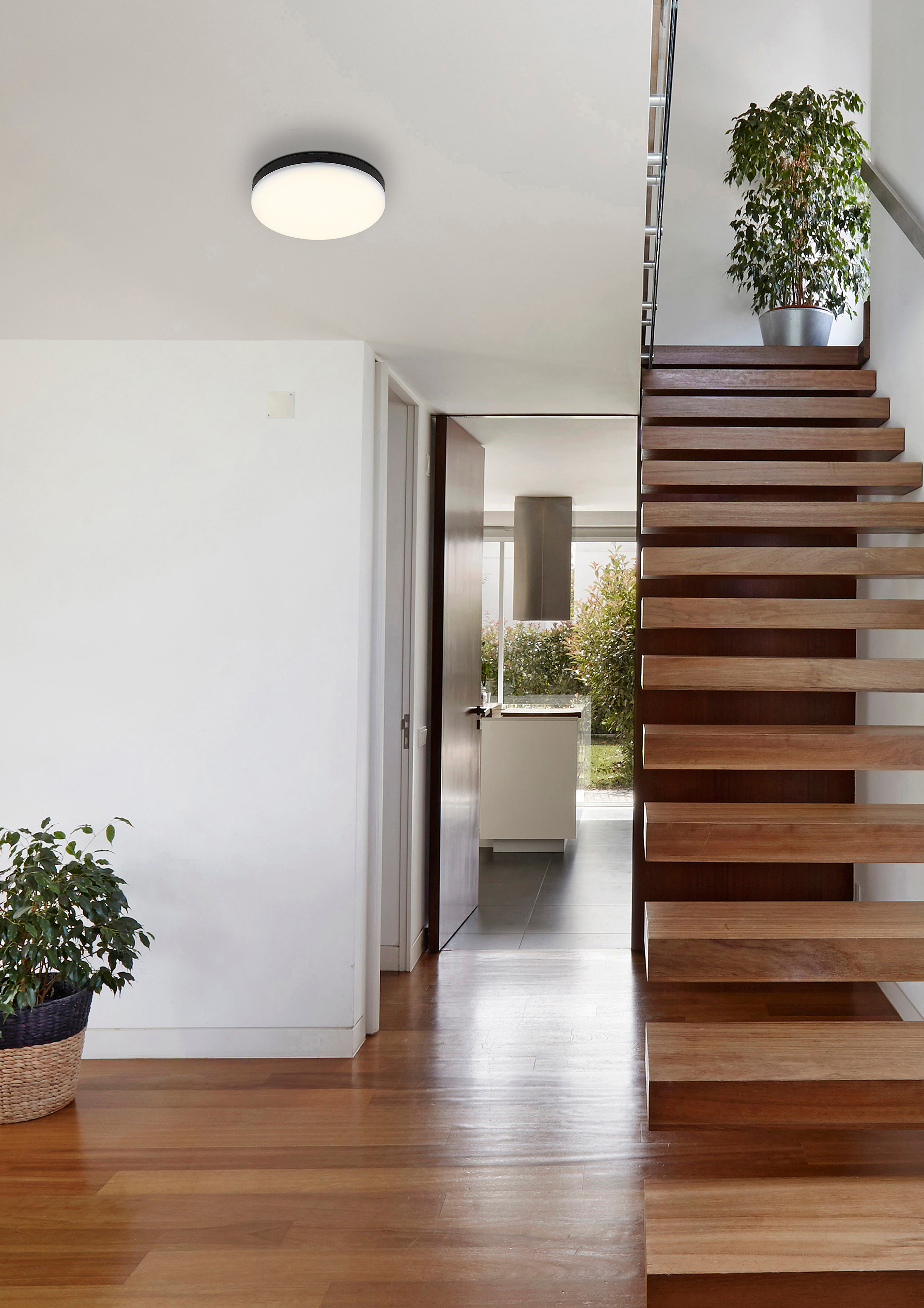 1-Light Matthew LED Ceiling Light Acrylic Glass Black ⌀22cm