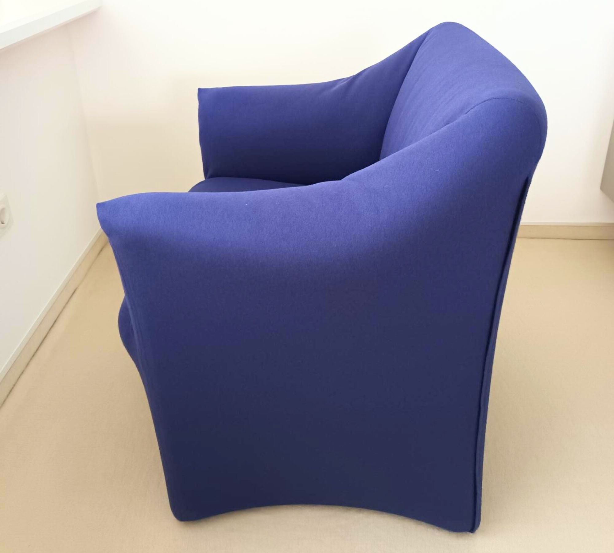 Ess Sessel mit Rollen Baumwolle Holz Blau