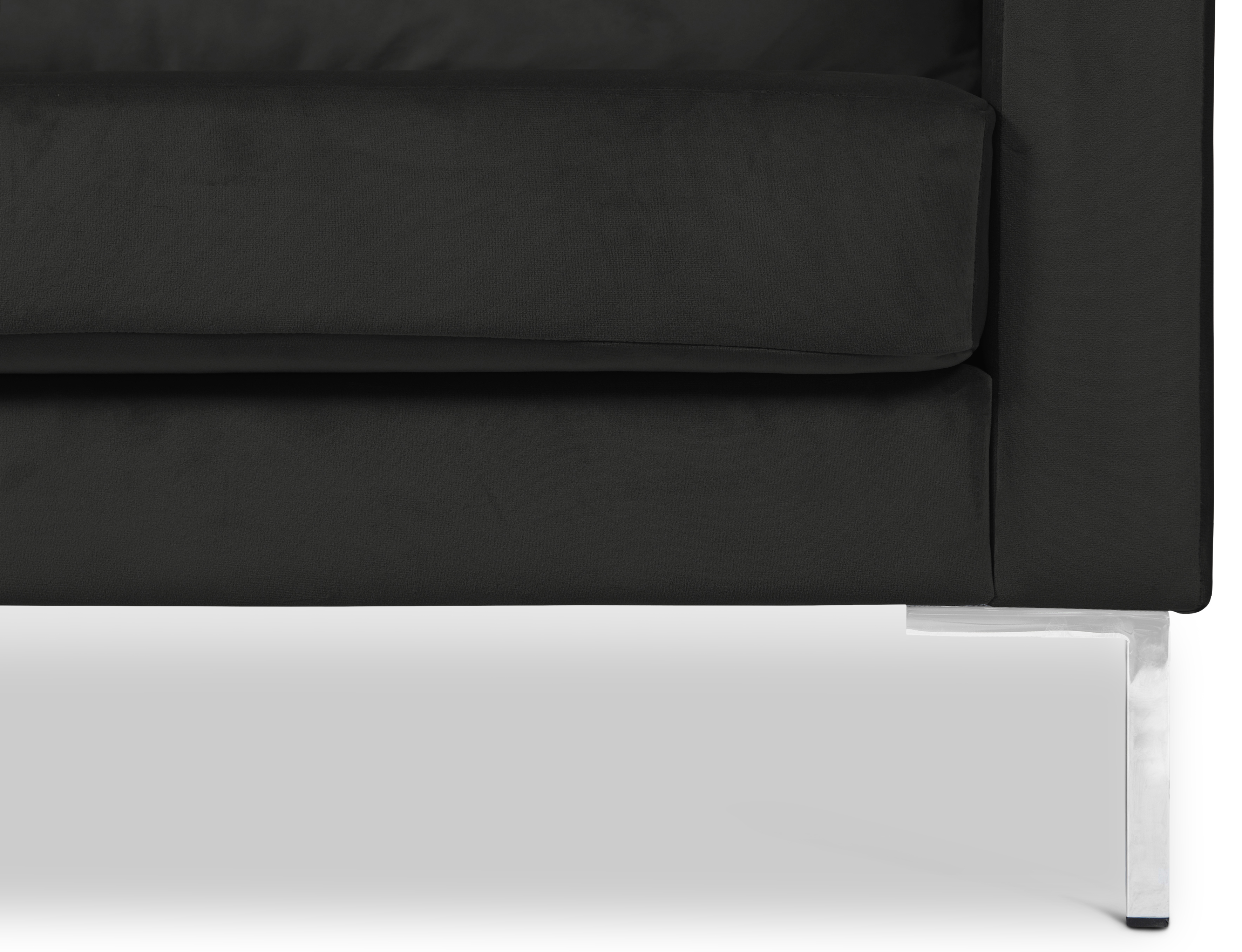 Portobello Sofa Récamiere Links Samt Metall Schwarz