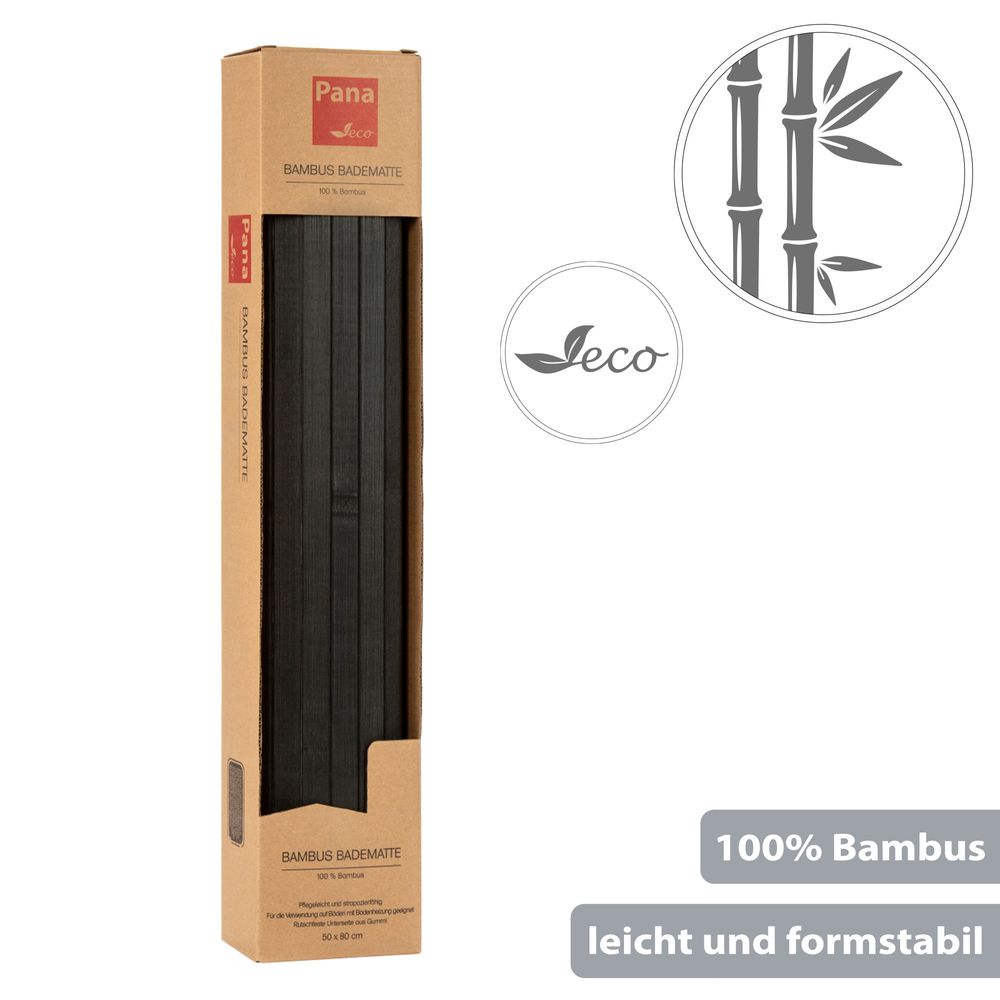 Badematte aus Bambus Schwarz