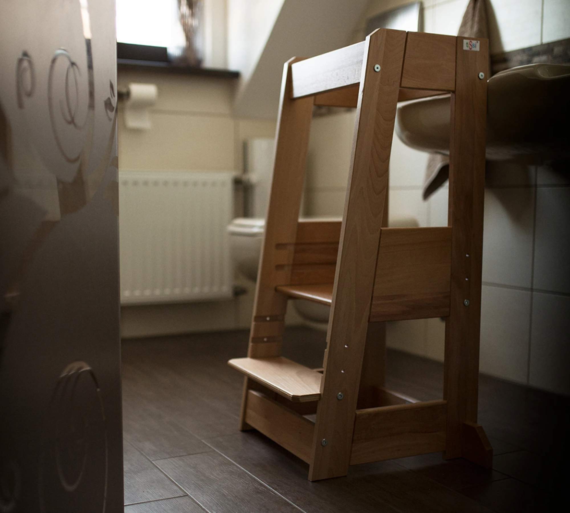 Hocker Lernturm Massivholz Buche Natur 
