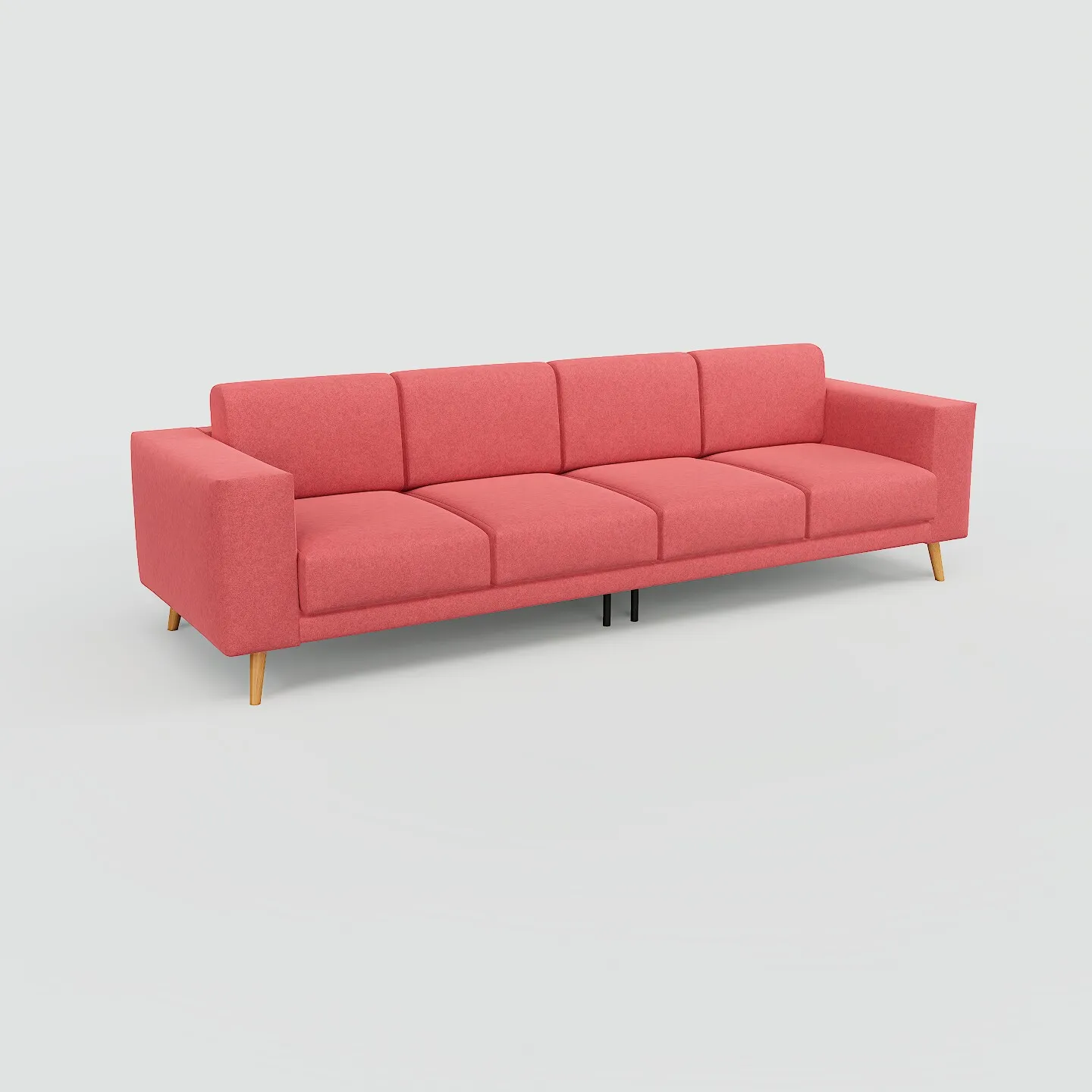 Tyme Sofa 4-Sitzer Wolle Korallenrot