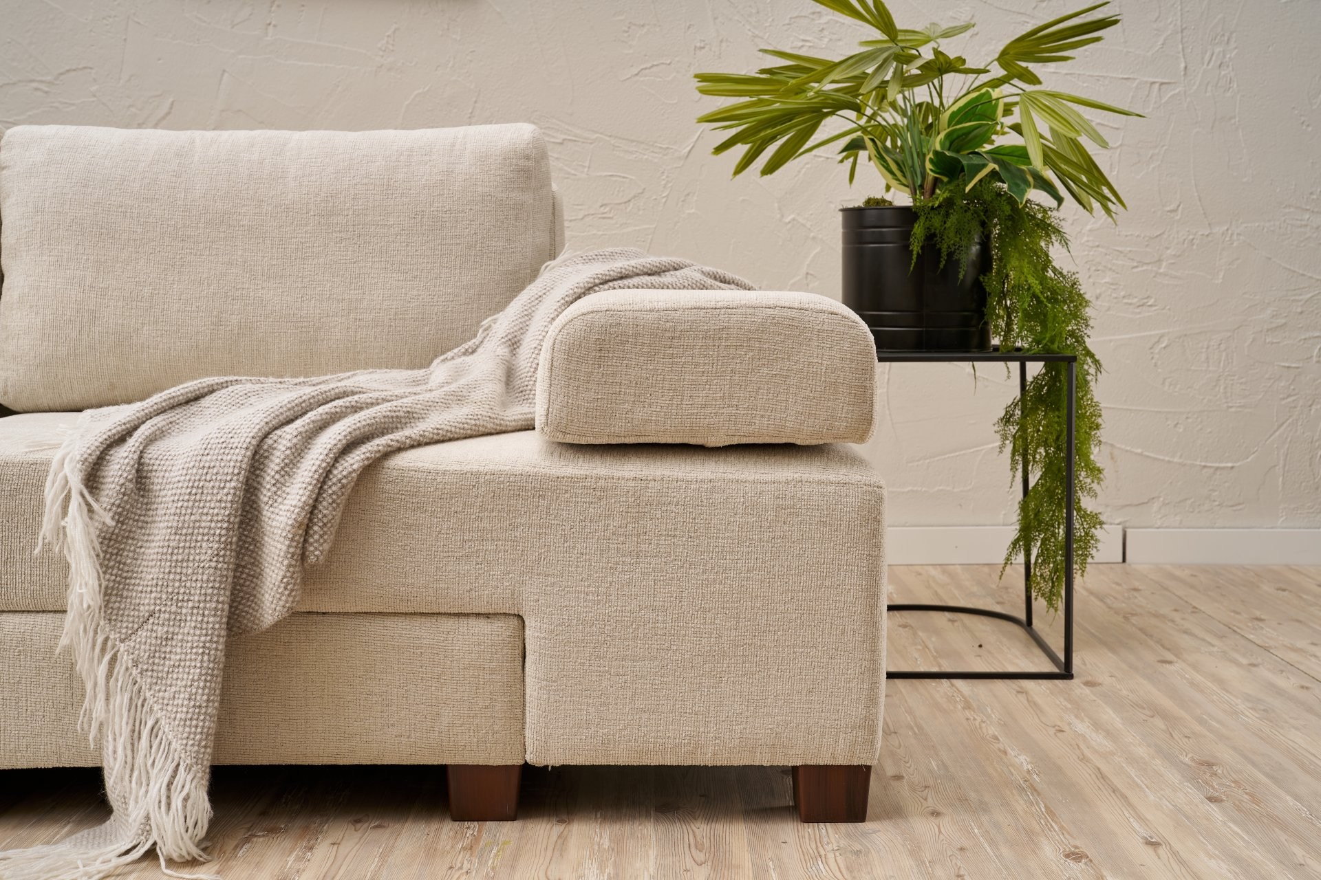 Perenna Sofa 3-Sitzer Chenille Creme