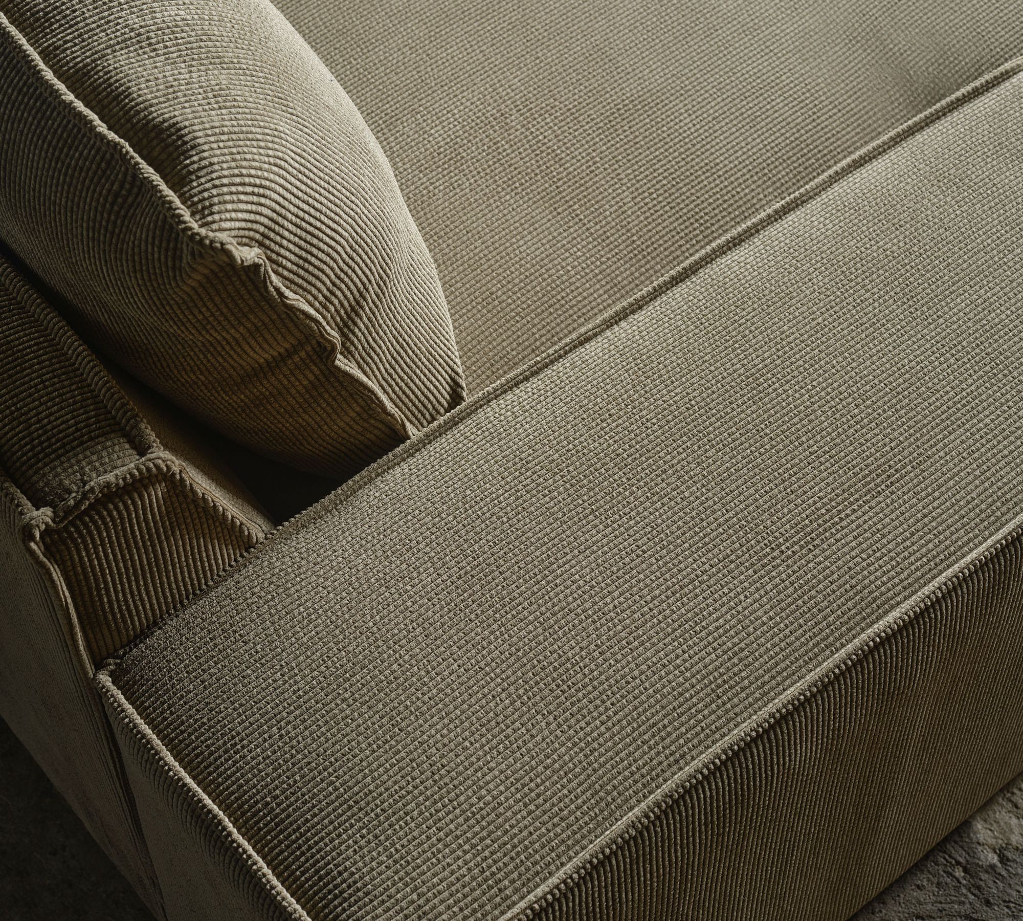 Daphne 1-seater chaise longue right-hand Free Sage