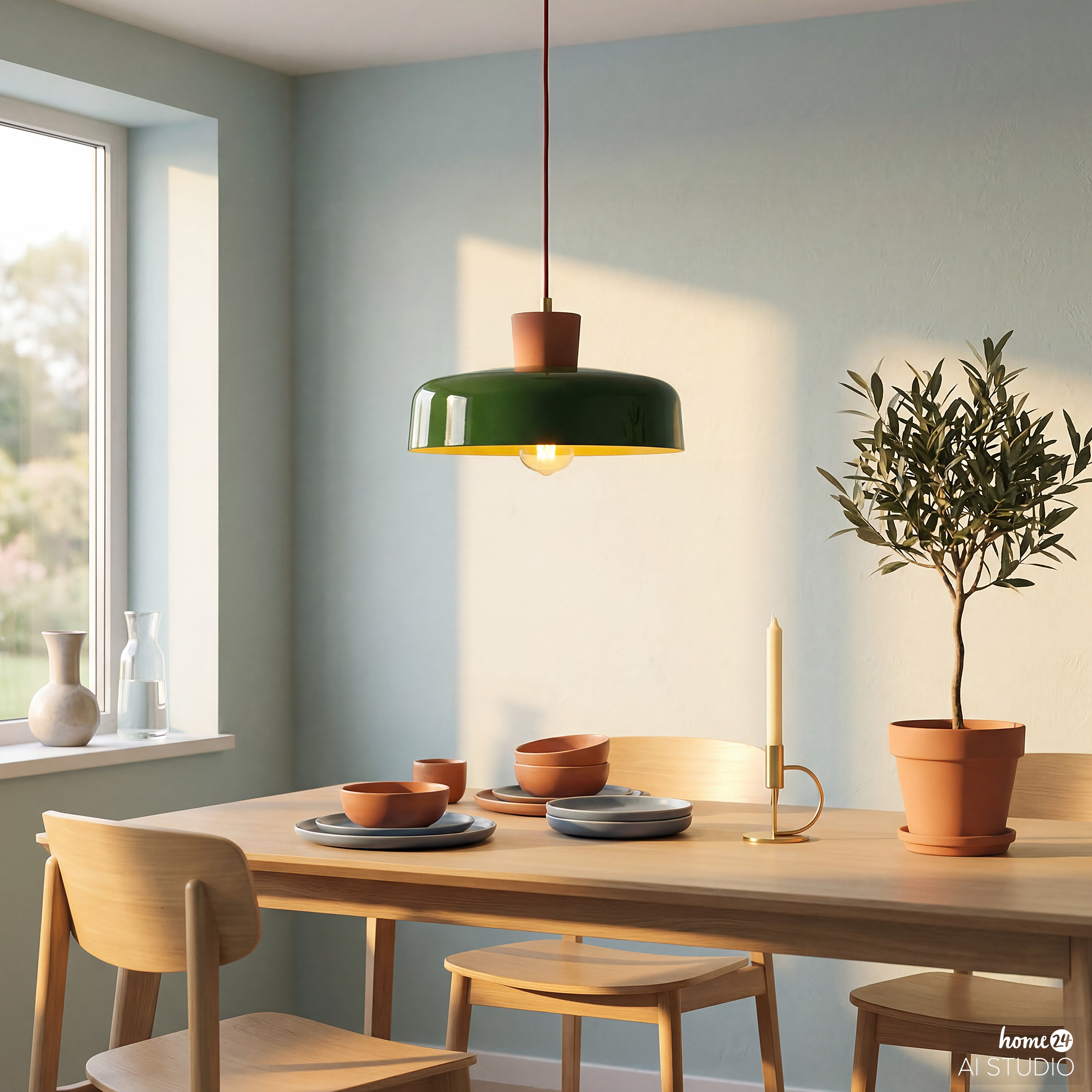 Vivia Typ B Pendelleuchte 1-flammig Keramik Grün