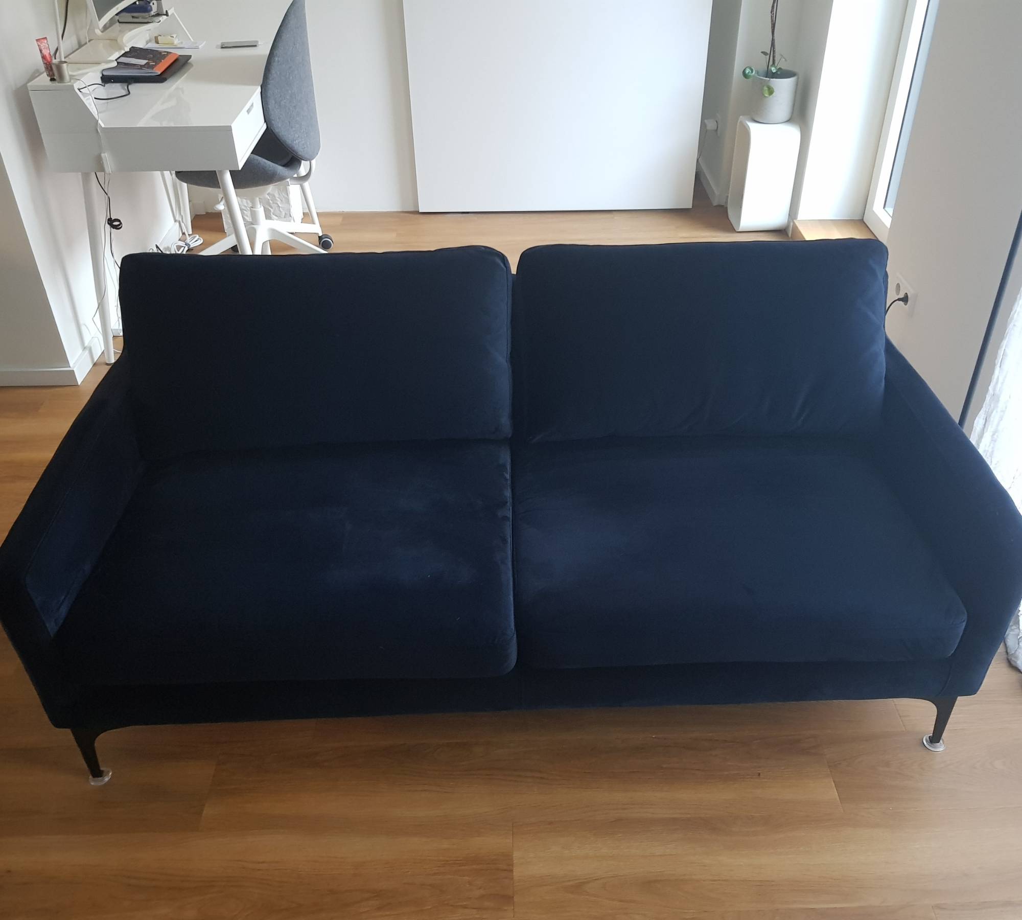 Astha 2-Sitzer Sofa Samt Dunkelblau 