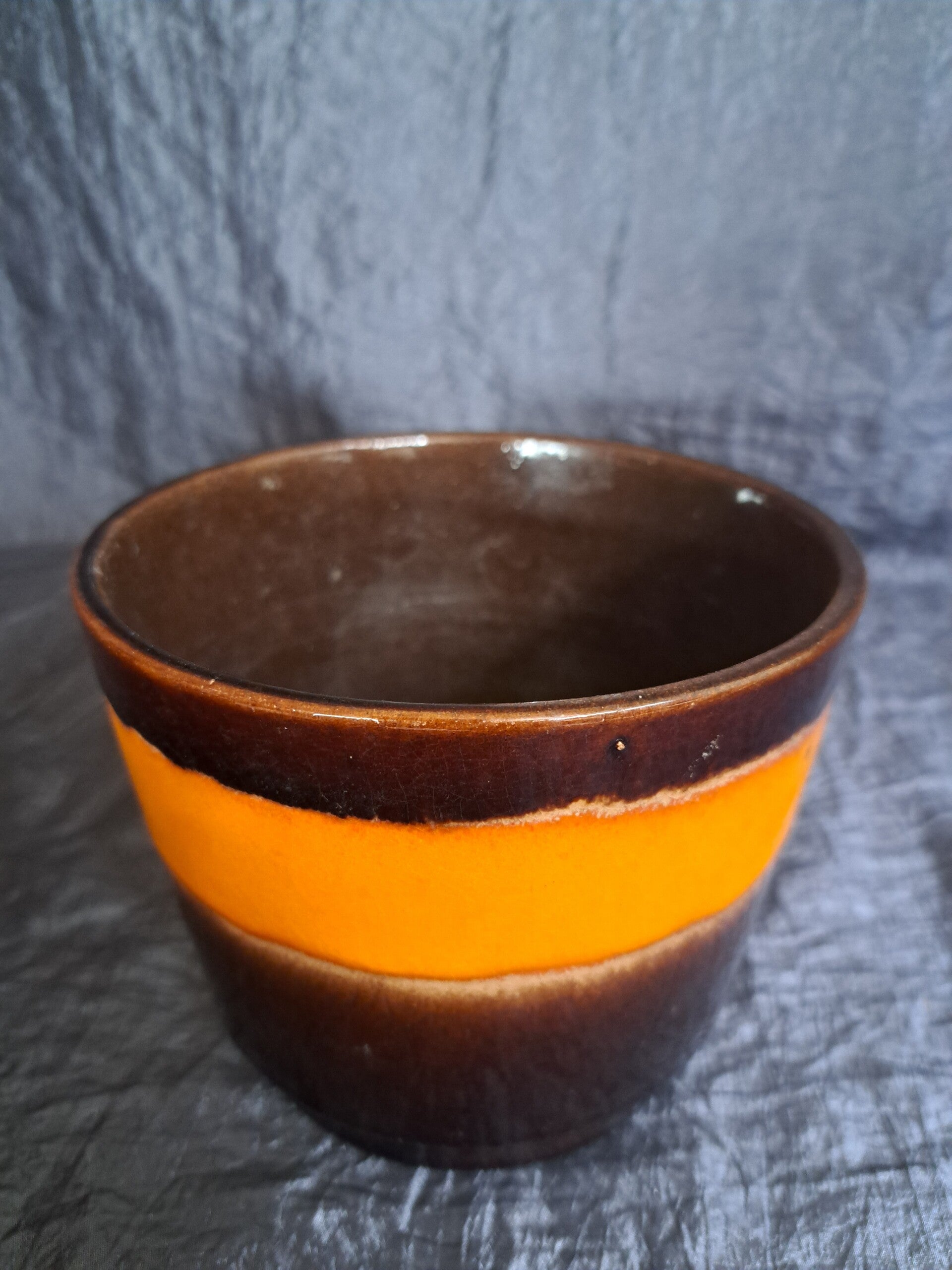 Vintage Blumentopf Keramik Orange