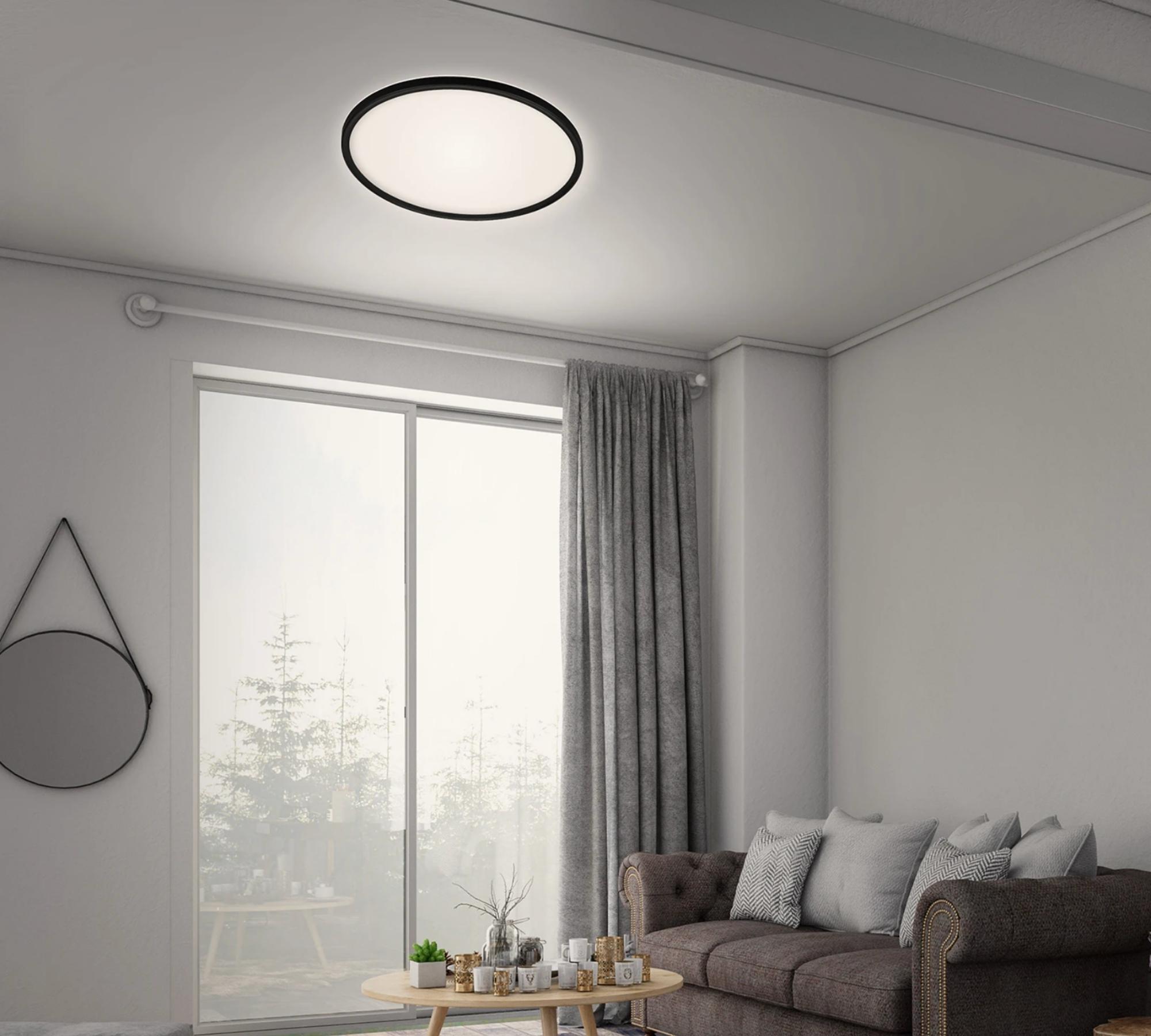1-light LED ceiling light Plastic Black