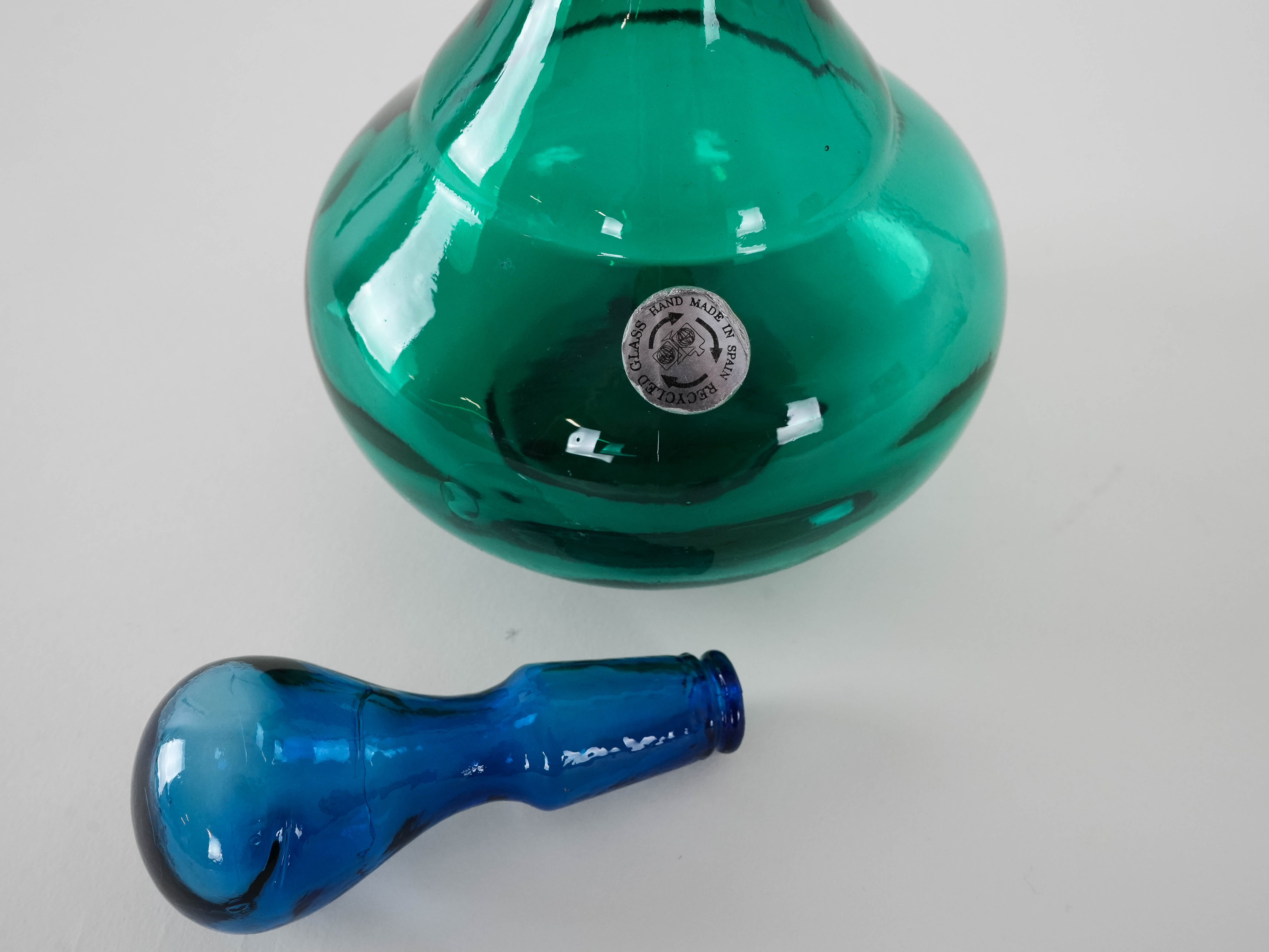 Glass carafe Green 1990s