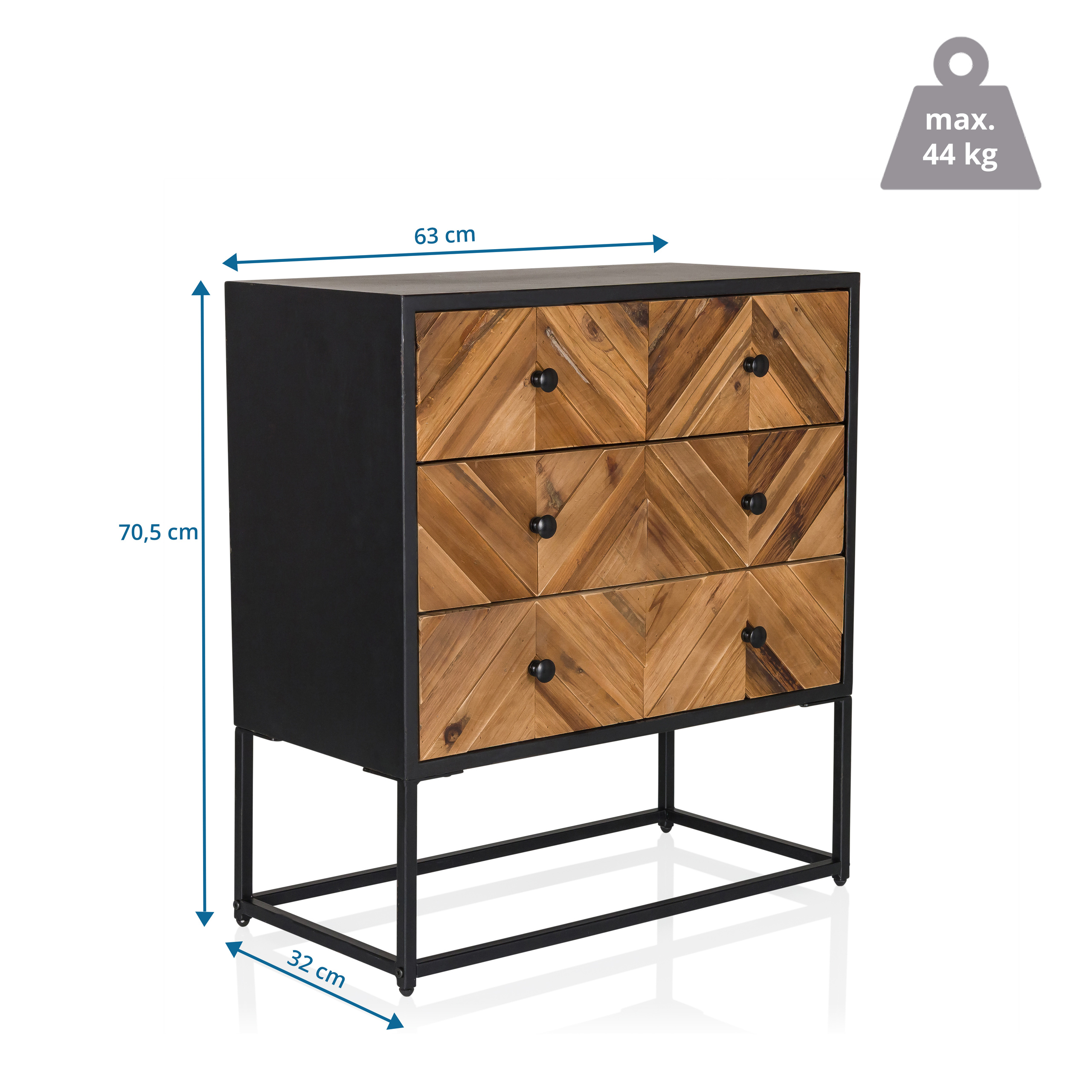 SANTJAGO BLACK SUN Chest of drawers Fir wood