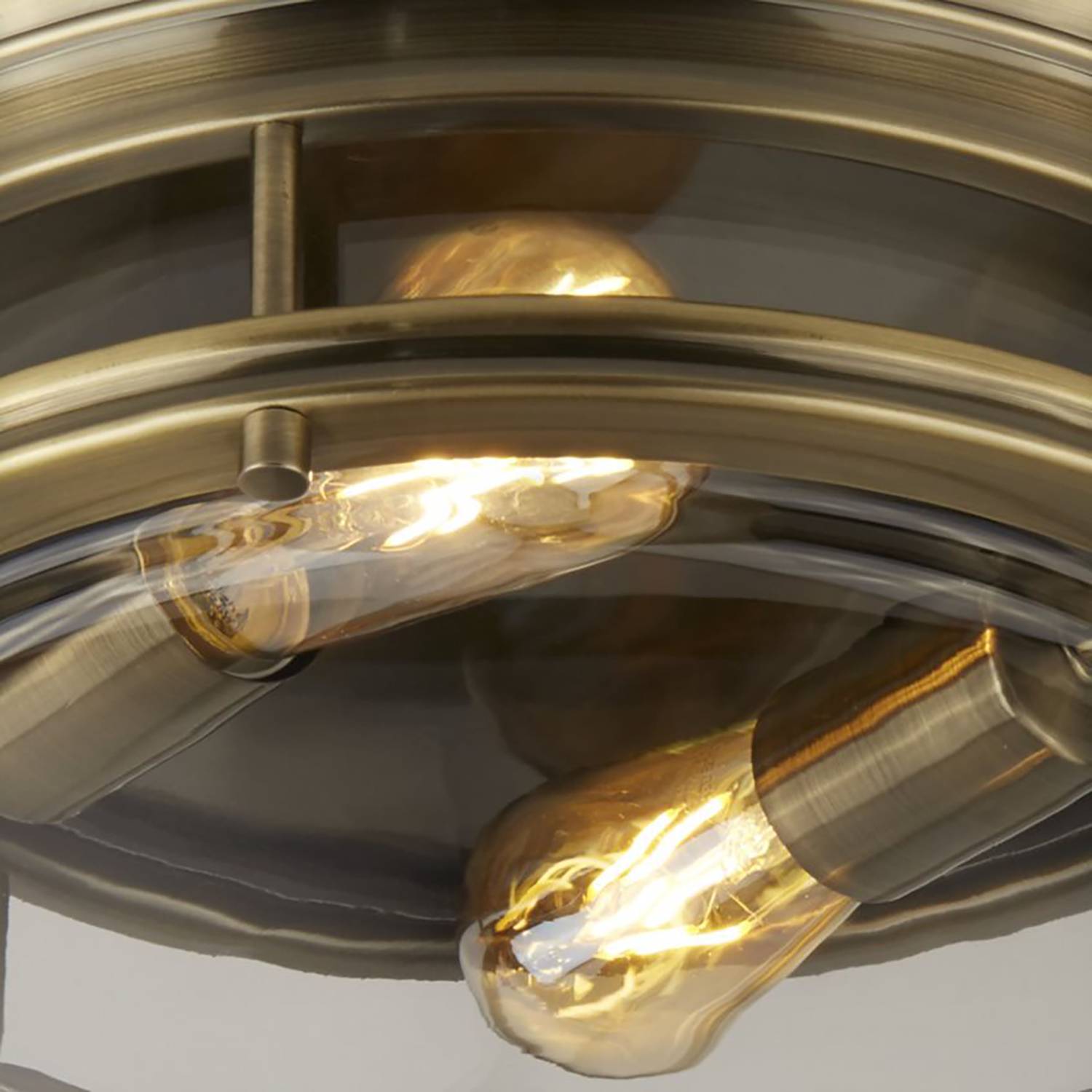 2-Burner Edinburgh Ceiling Light Clear Glass Steel