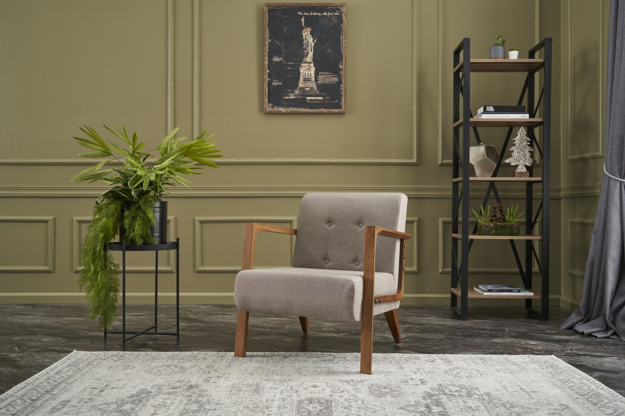Kemer Sessel Holzfurnier Cream