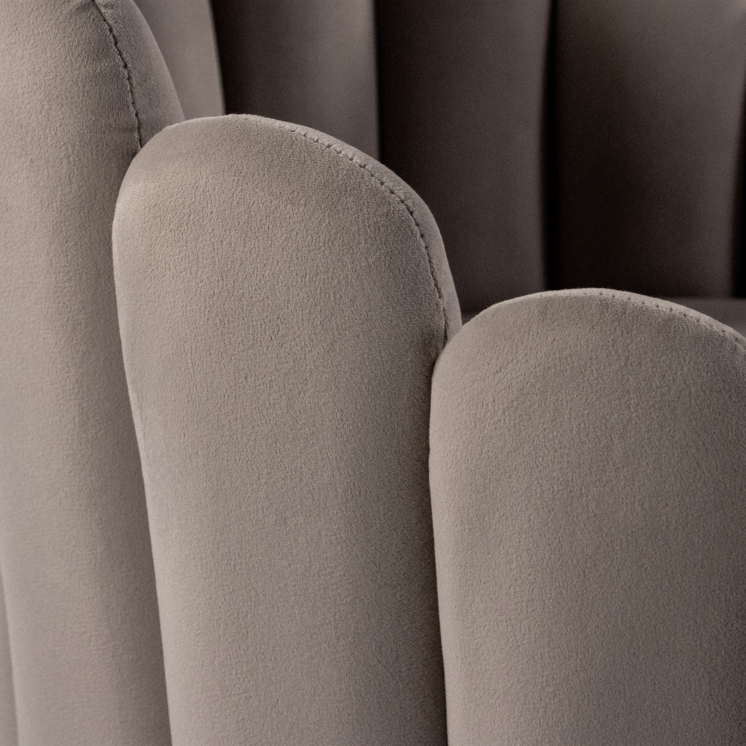 SCALLORE Dining chair in shell shape velvet grey