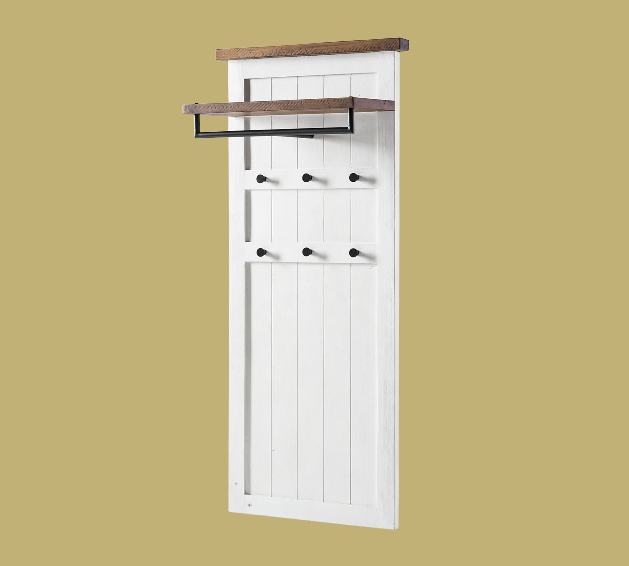 Wandgarderobe Massivholz Weiß