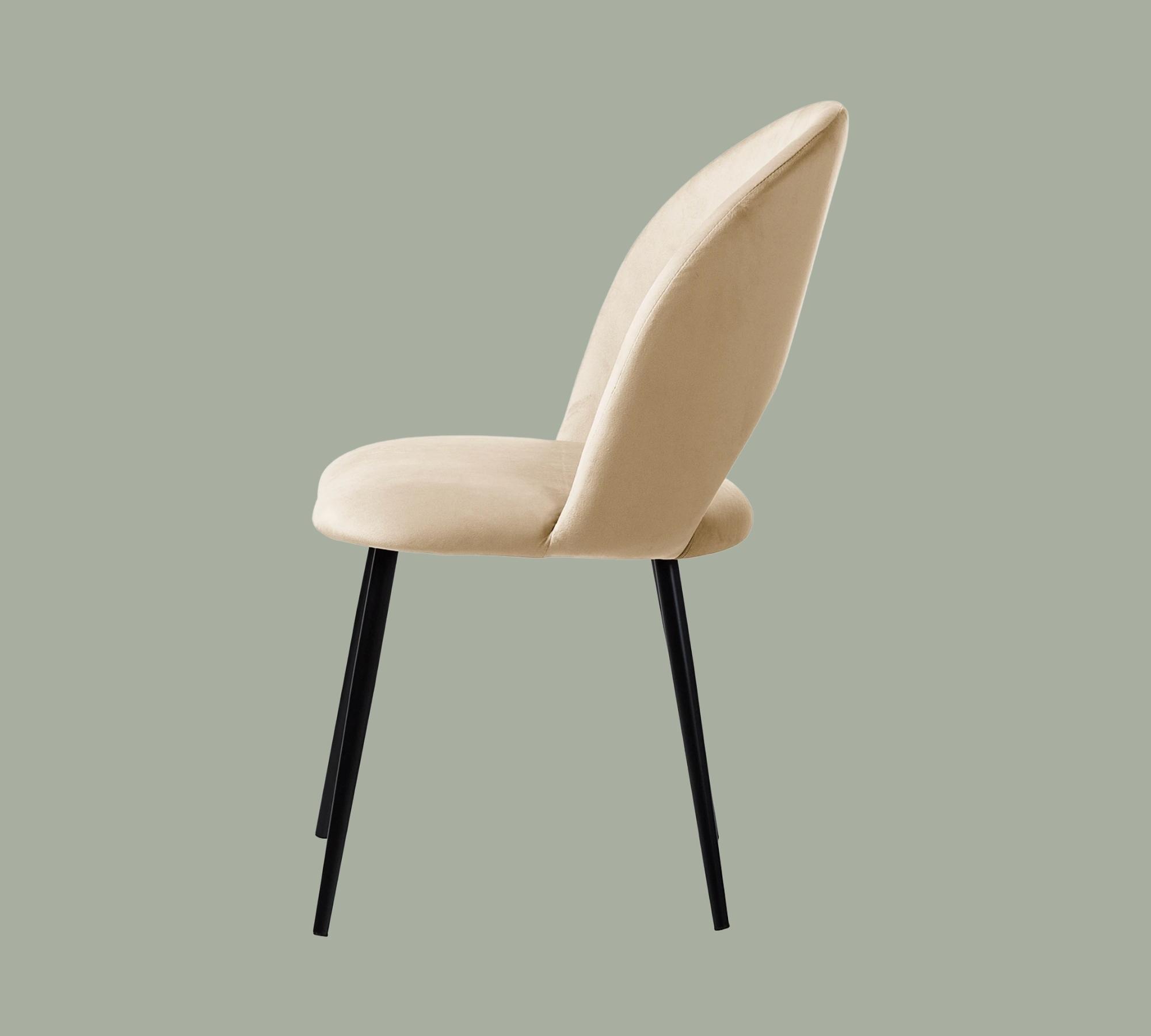 Polsterstuhl Samt Creme