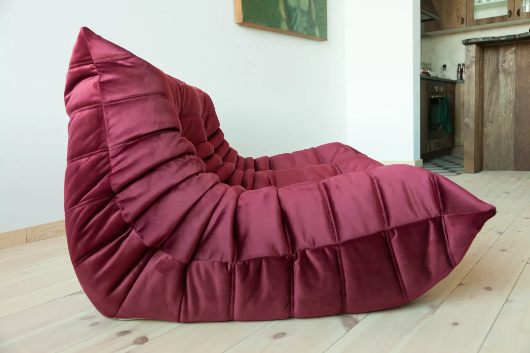 Togo Sofa 2-seater velvet burgundy
