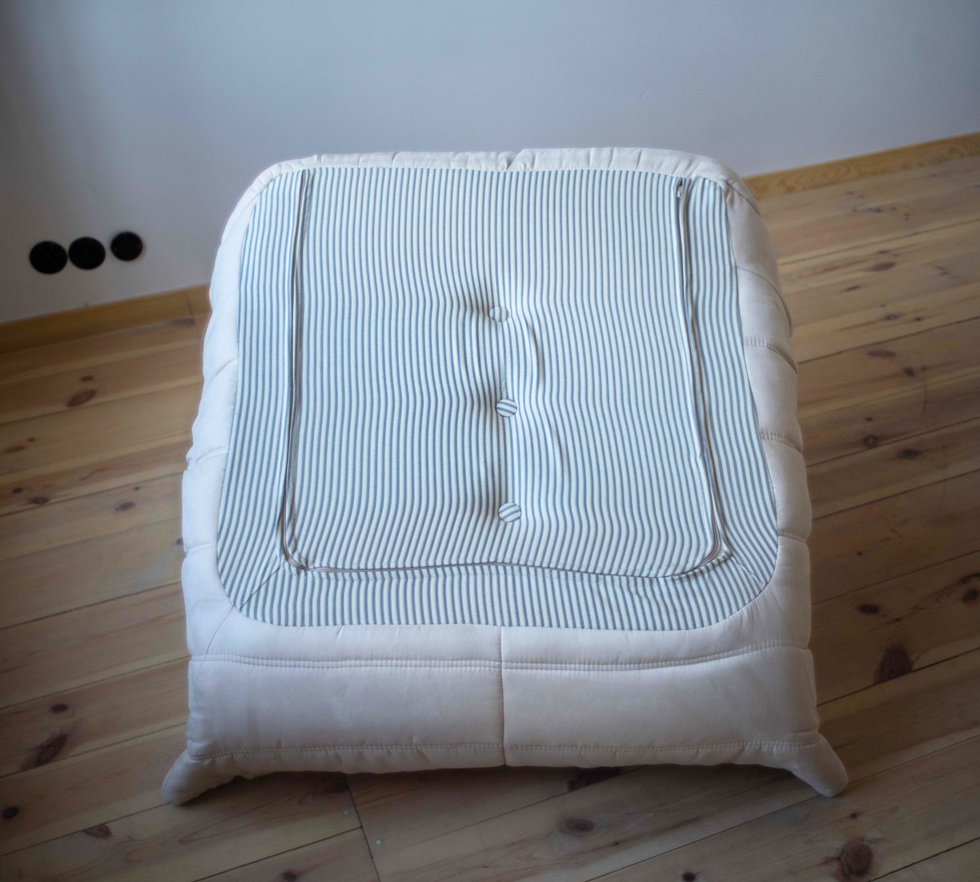 Togo Armchair and Ottoman Faux Leather Light Beige