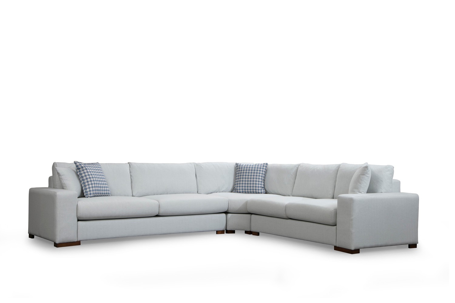 Ecksofa Textil Weiß