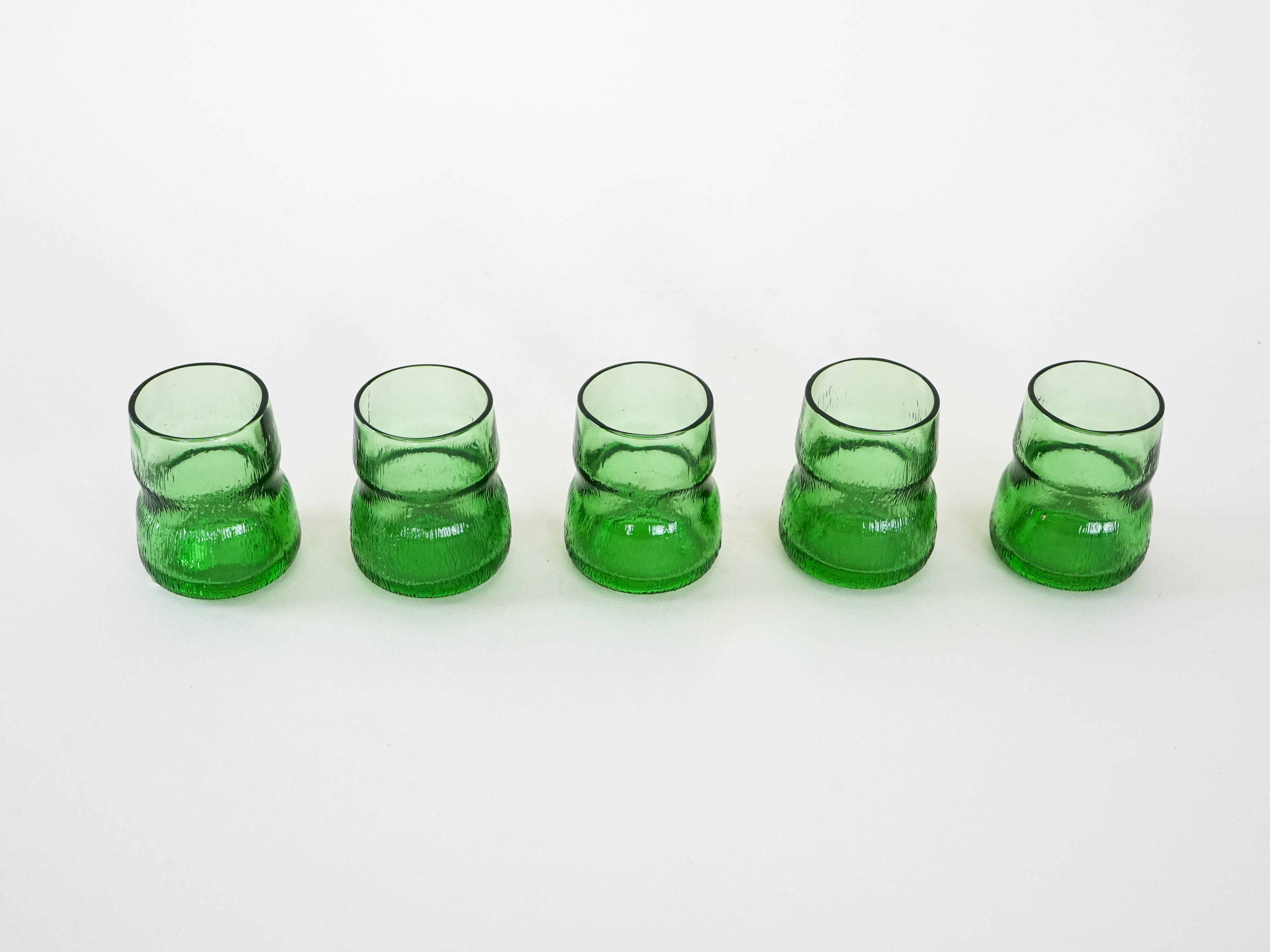 Glass Set Green 1970s