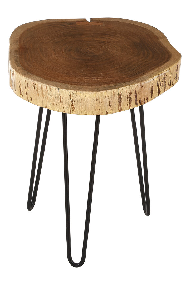 Nandri Side Table Solid Acacia Wood Metal