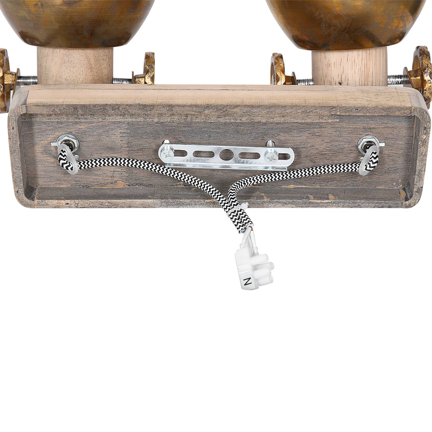 Deckenleuchte Gearwood VIII Eiche Massiv Gold