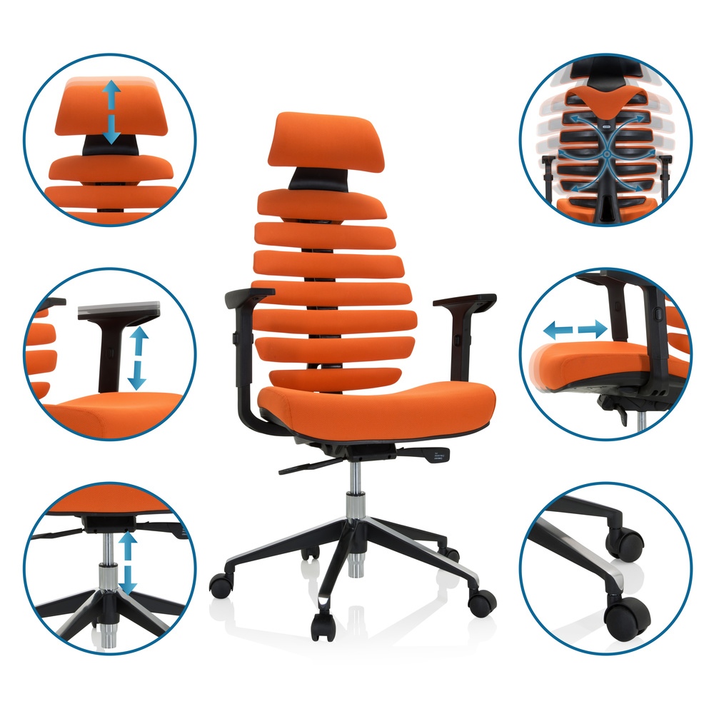 ERGO LINE II PRO Bürostuhl Drehbar Stoff Orange