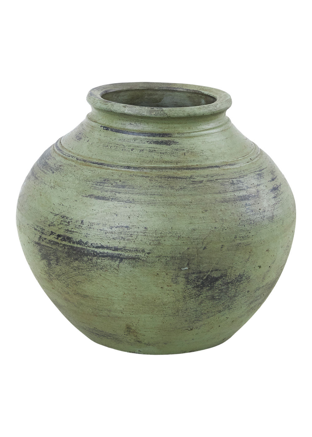 Handmade pot ceramic green