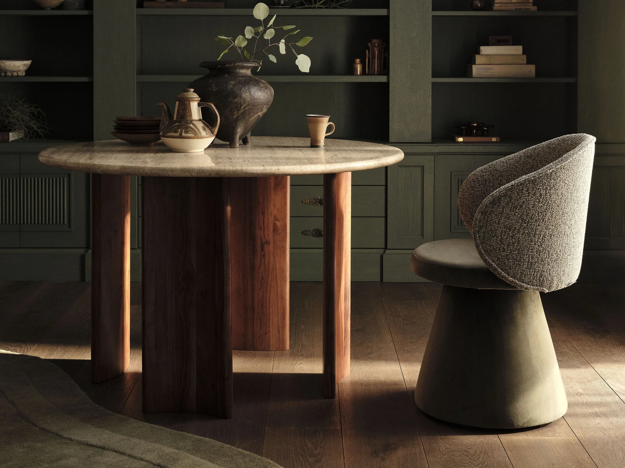 Tavolo da pranzo Cleo Legno Marrone Noce scuro 120x120x76 cm