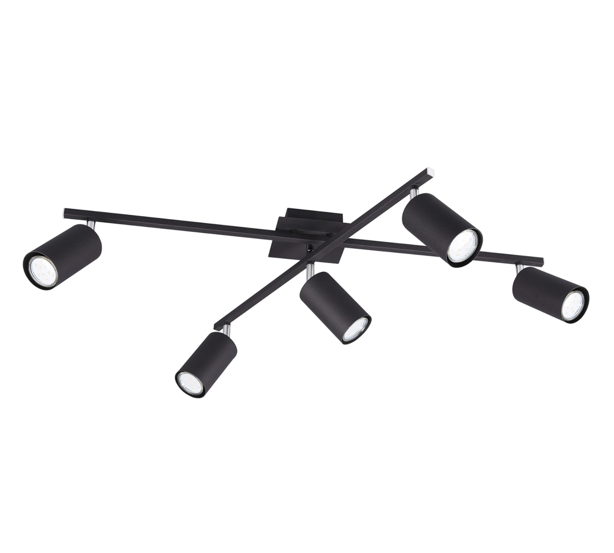 Ceiling light 5-flame Metal Black