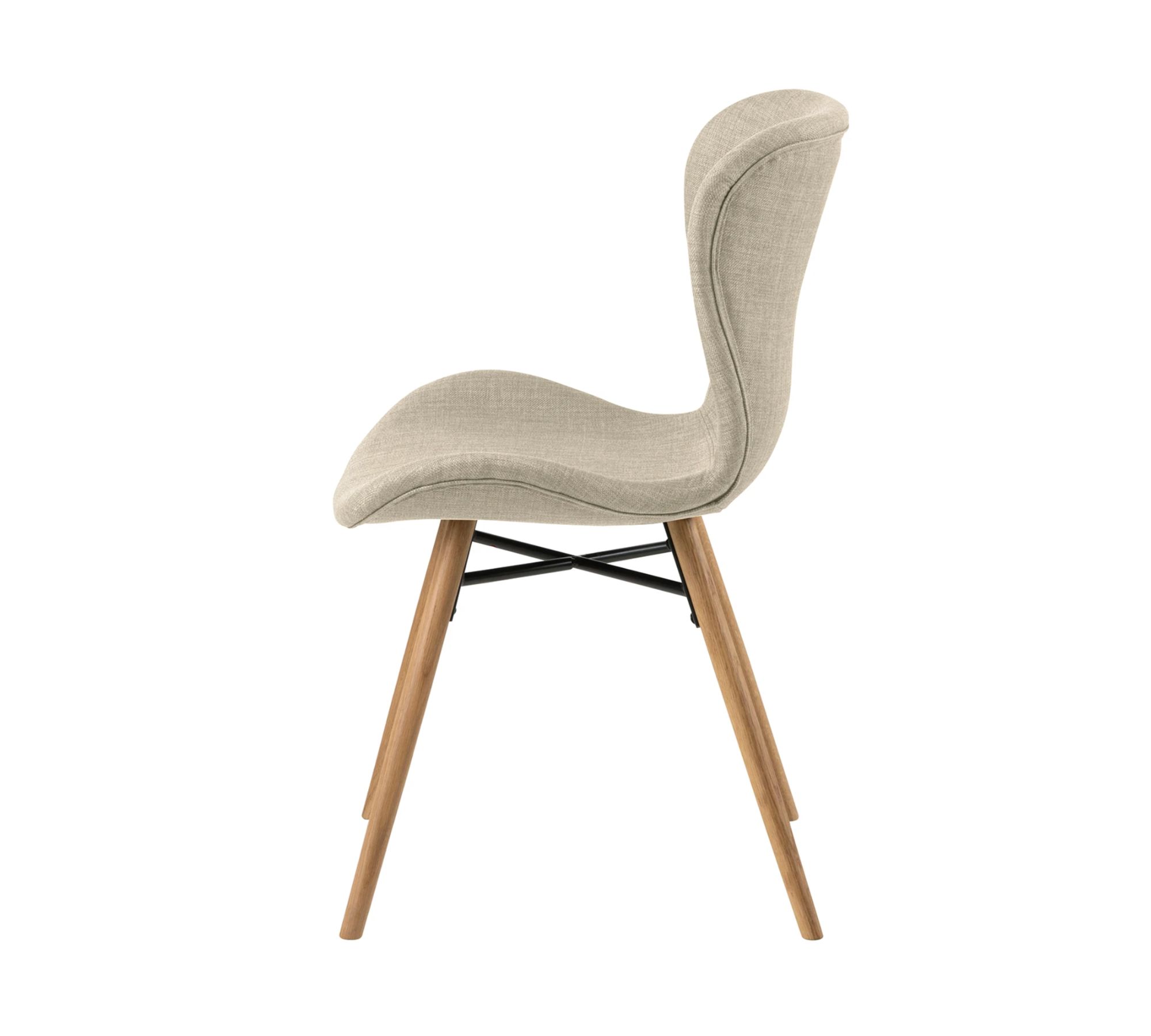 2x Upholstered chair LIVARAS Fabric Radis Cream