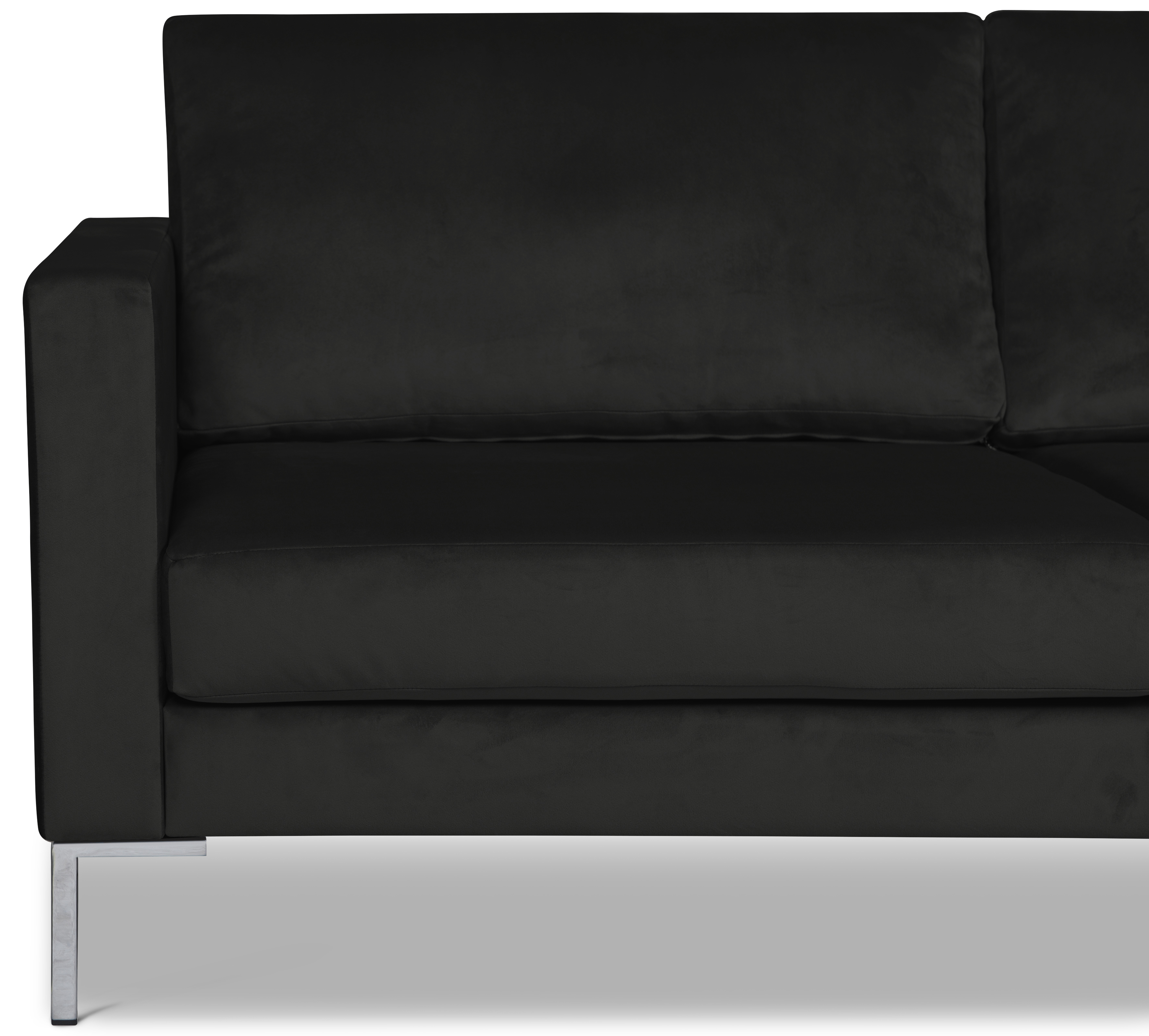 Portobello Sofa Récamiere Links Samt Metall Schwarz