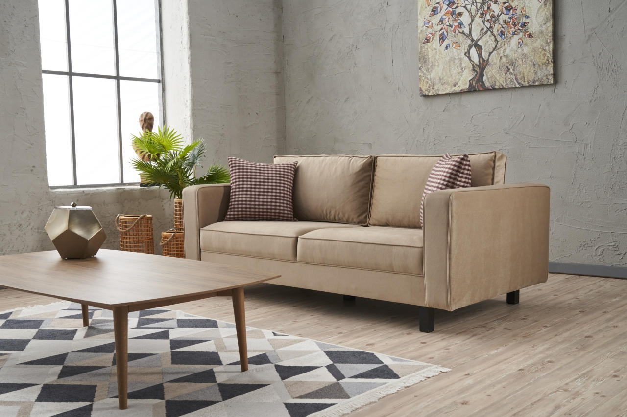 Kale Sofa 2-Sitzer Samt Creme