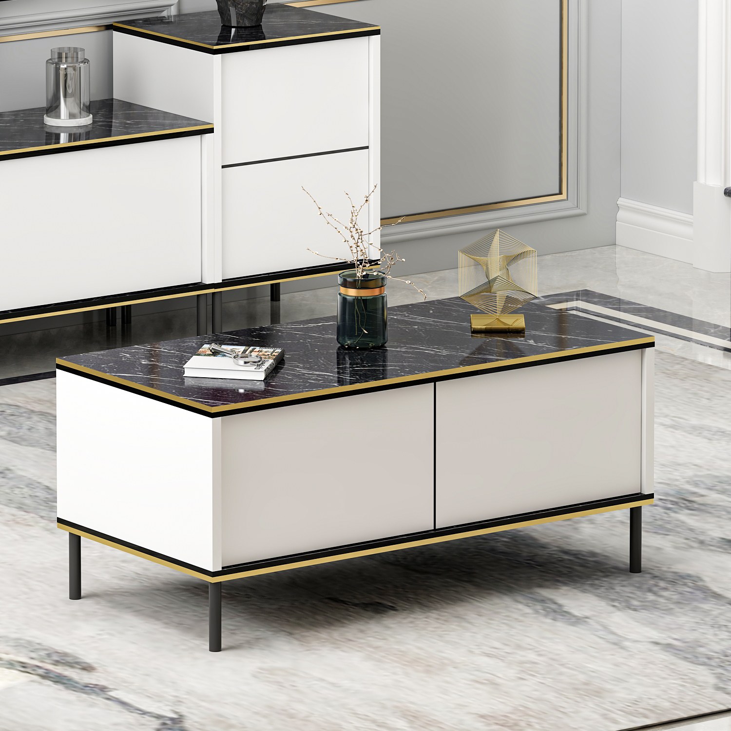 Imaj Coffee Table Wood Veneer White