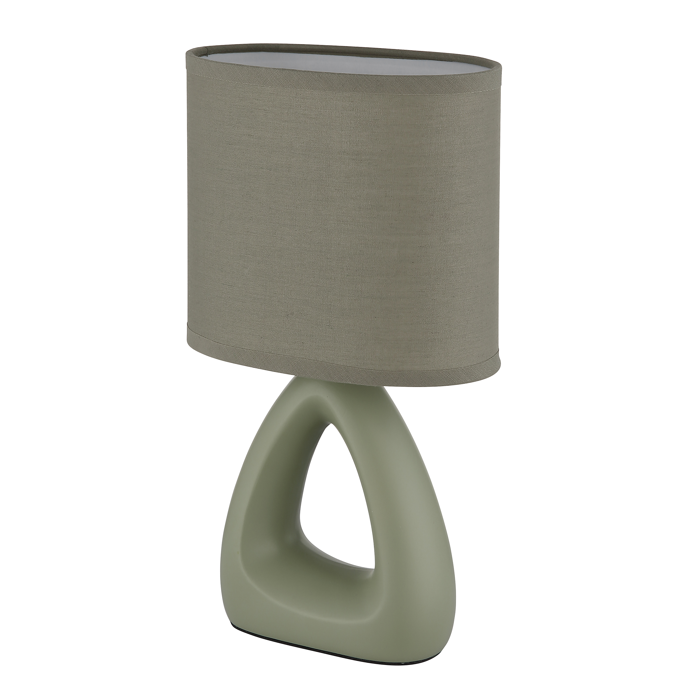 Triangle Tischleuchte  1-flammig Strukturstoff Steingut Grün