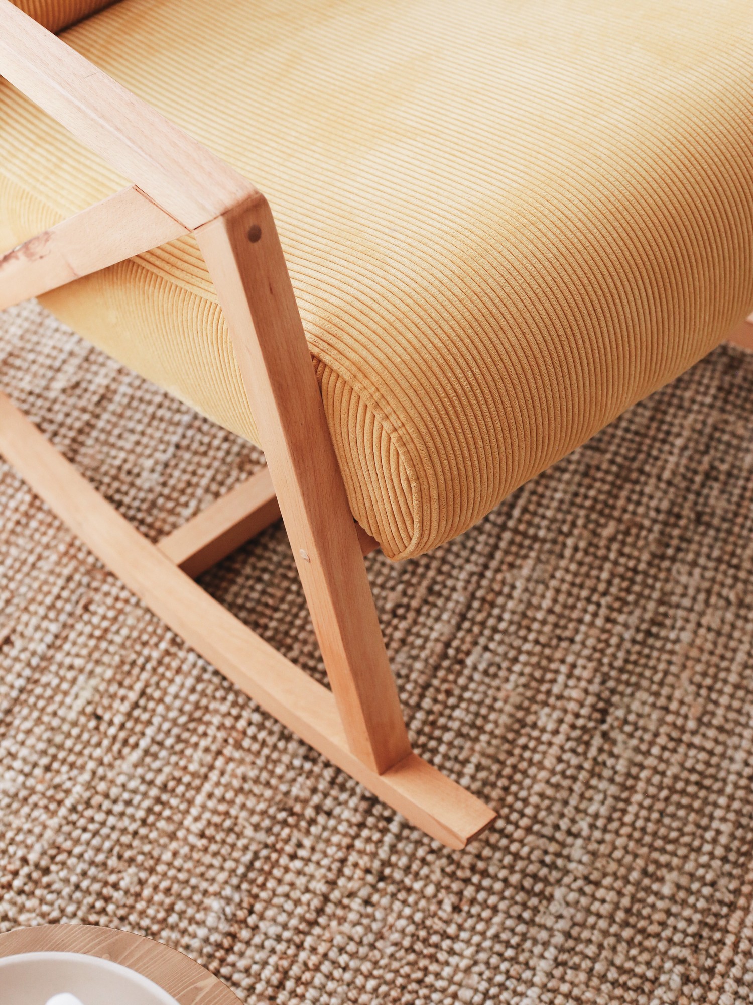 Nini Rocking Children's Chair Velvet Yellow